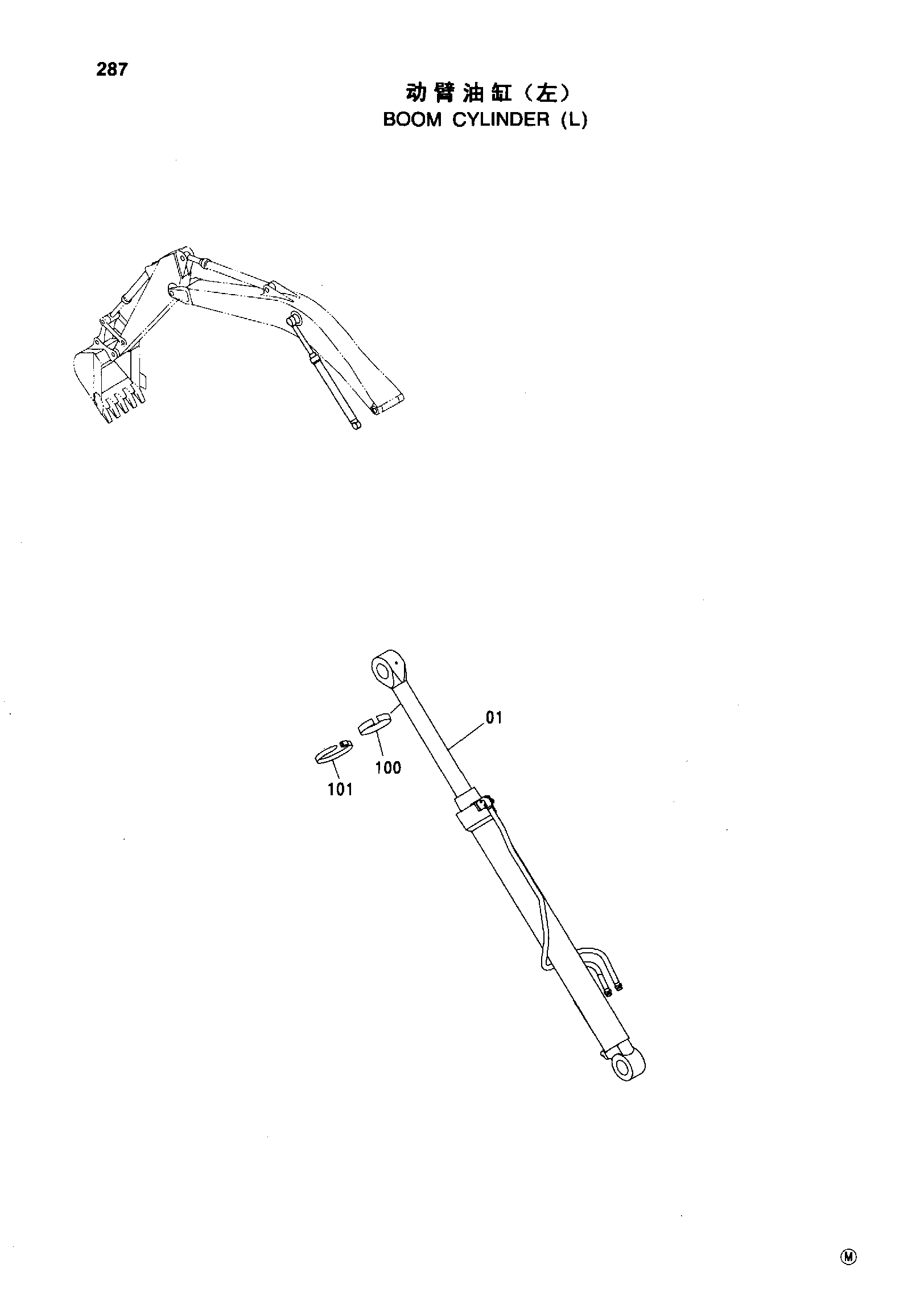 Схема BOOM CYLINDER ( L ) HITACHI ZX230-HHE