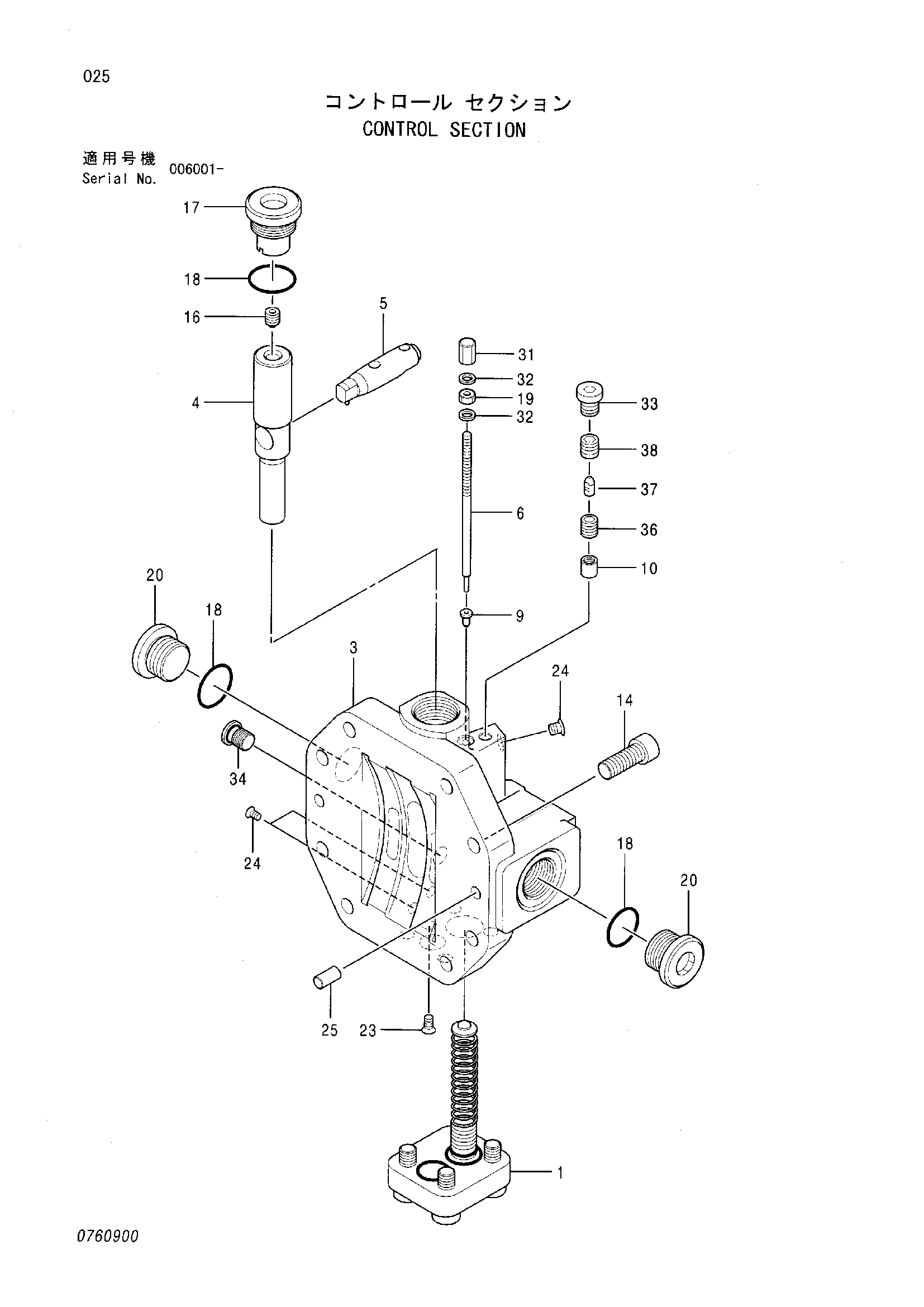 Схема Управление секция HITACHI ZX125W