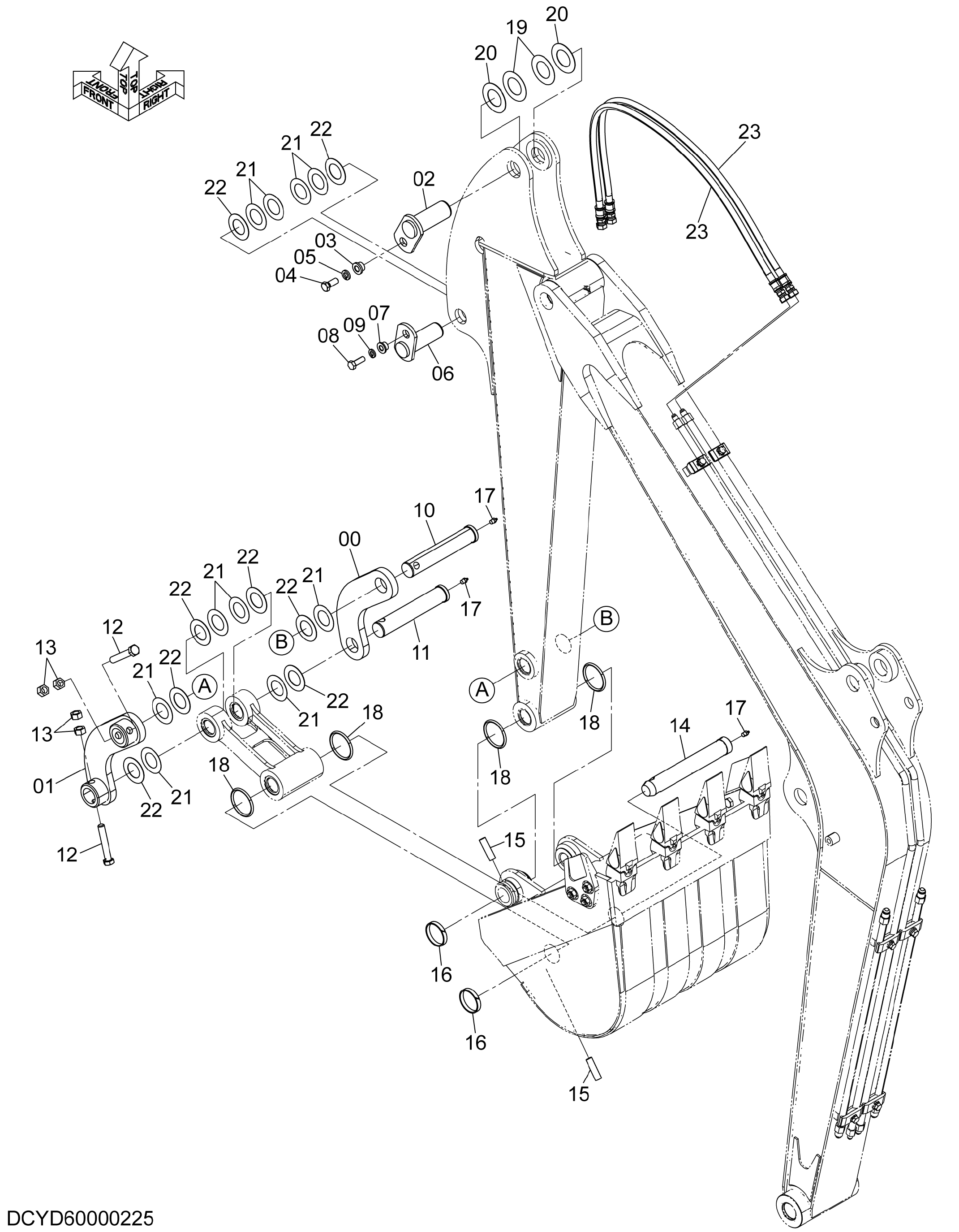 Схема Рукоять детали (1.32m) HITACHI ZX35U-5A