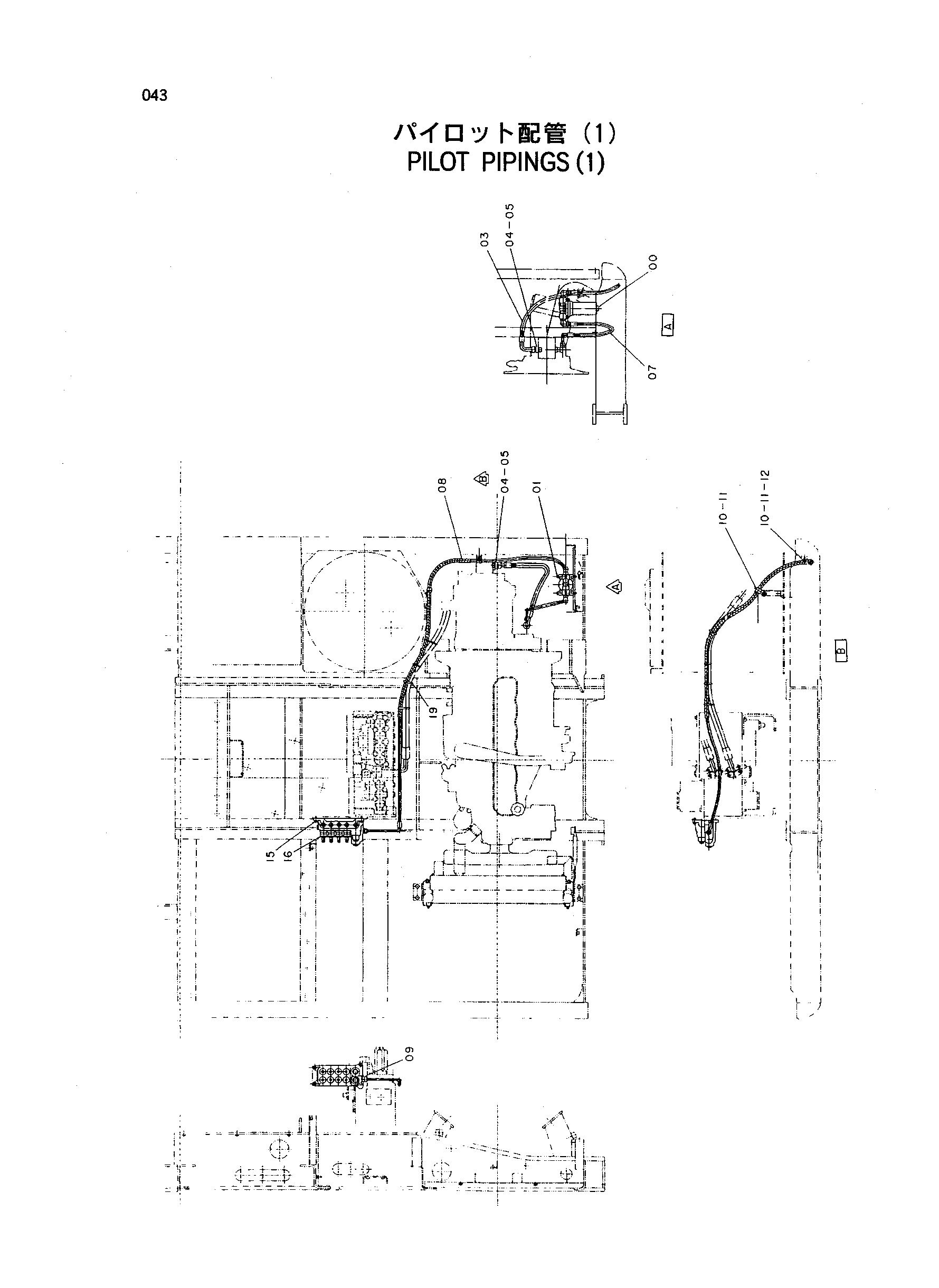 Схема Пилотный трубопроводы (1) HITACHI HR320