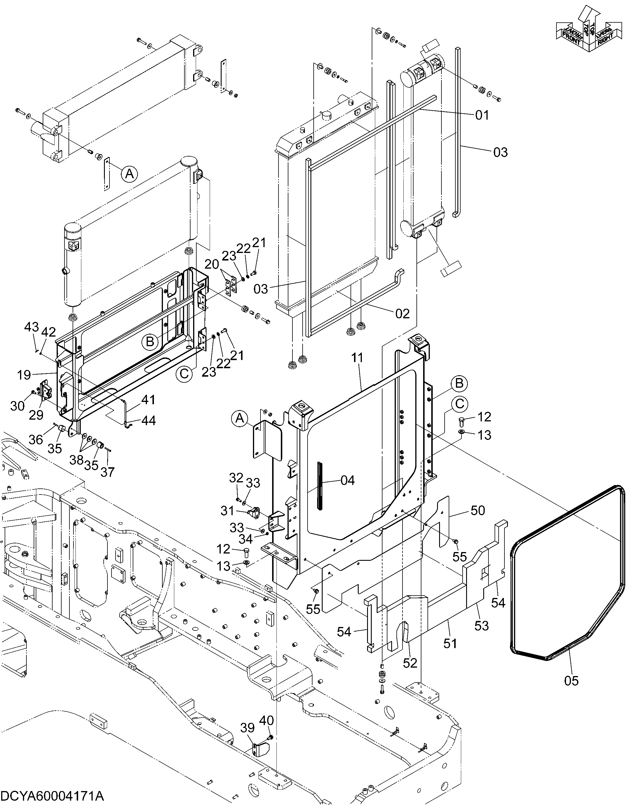 Схема Охлаждение устройство (1) HITACHI ZW250-5B