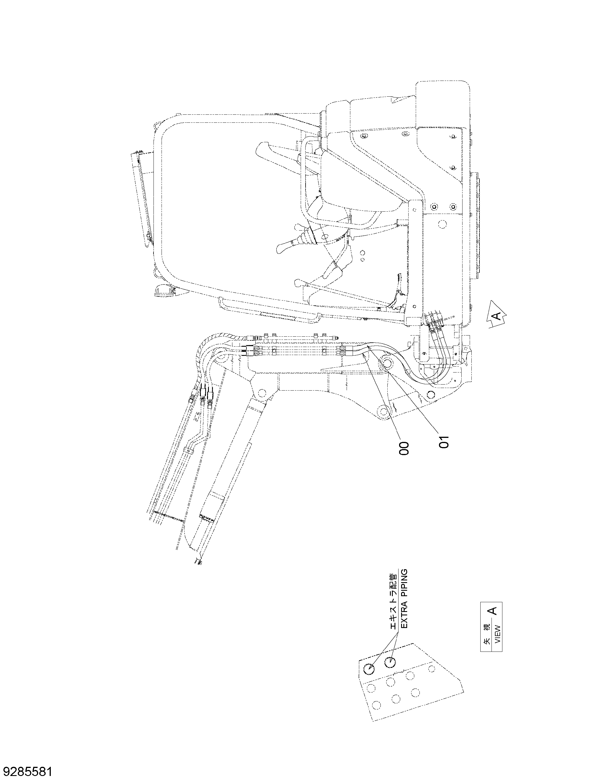 Схема Наклон шланг HITACHI ZX35U-2
