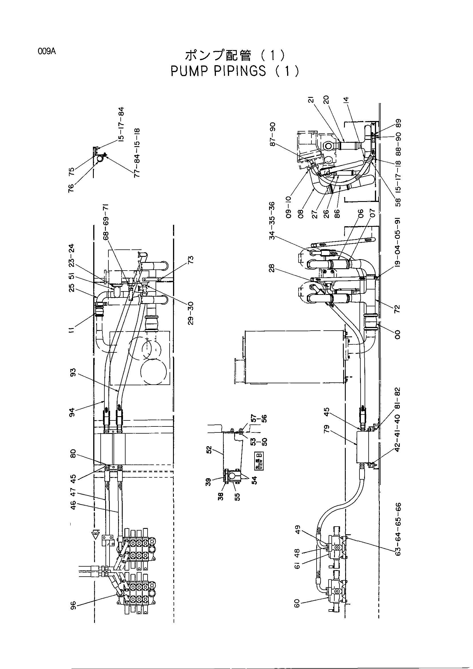 Схема Насос трубопроводы (1) HITACHI KH500-3