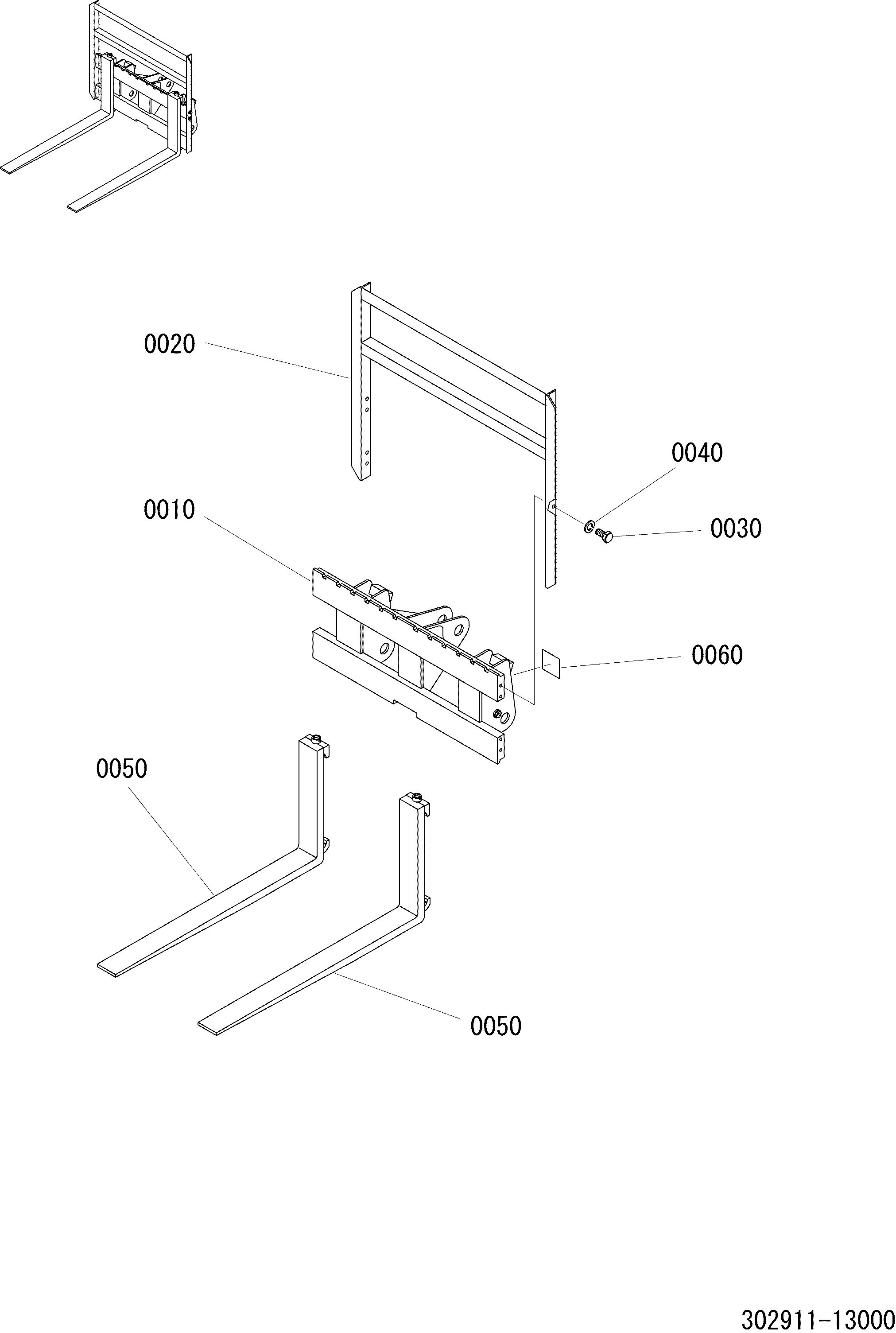 Схема ＡＴＴＡＣＨＭＥＮＴ ＧＲＯＵＰ ＰＡＬＬＥＴ FORK HITACHI LX20-7