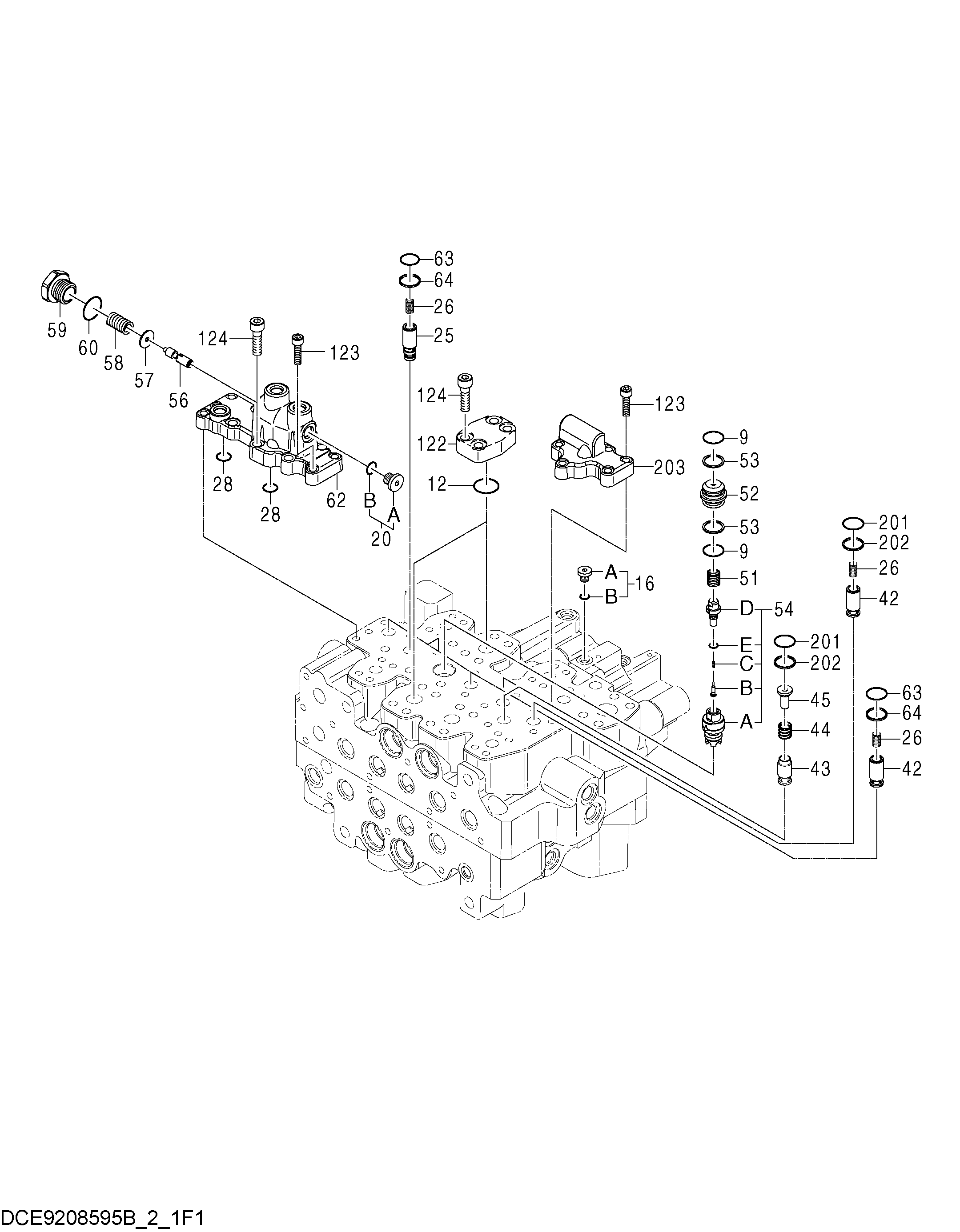Схема Гидрораспределитель (2/8) HITACHI ZX160