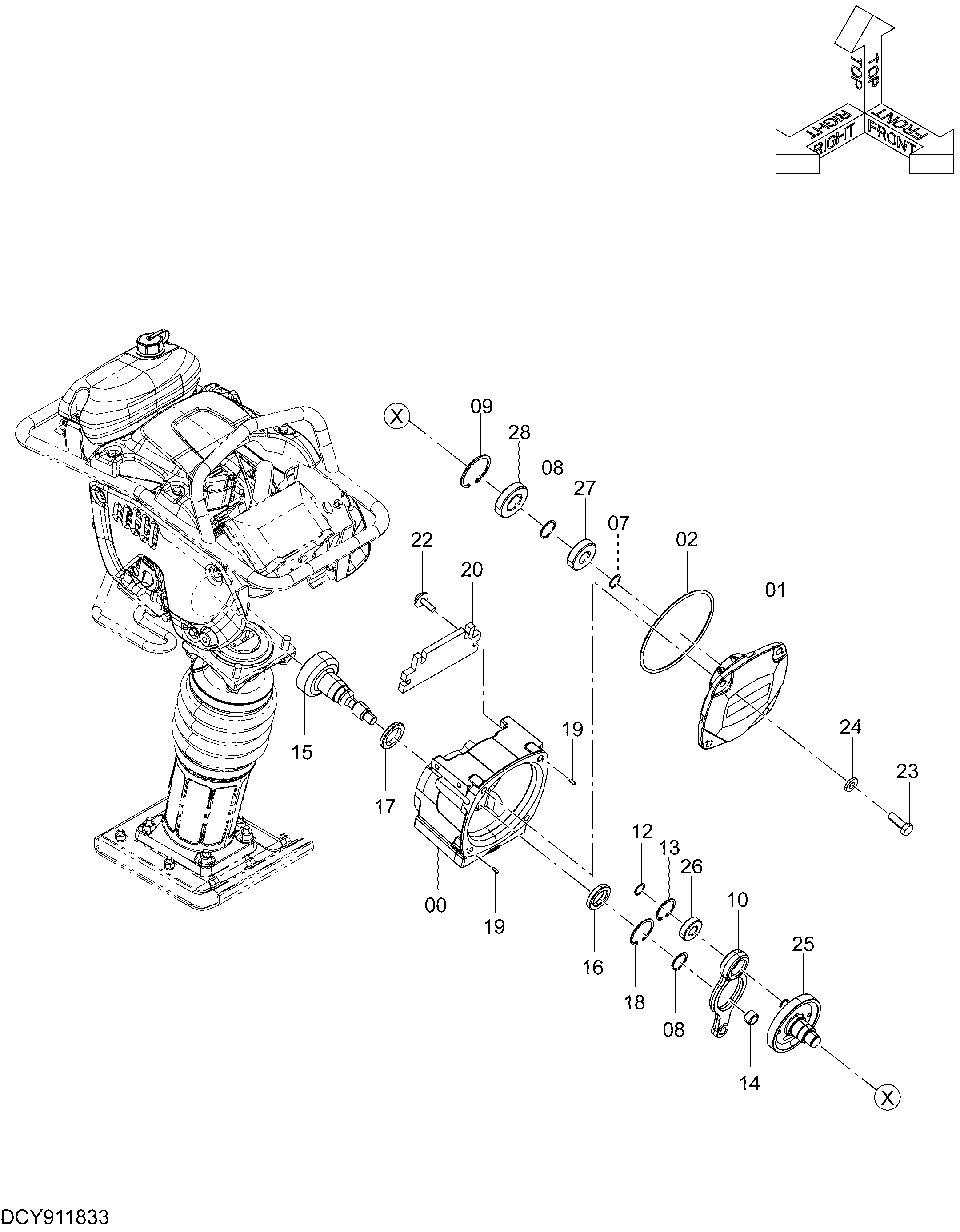 Схема Кранк блок <65> HITACHI ZV65R