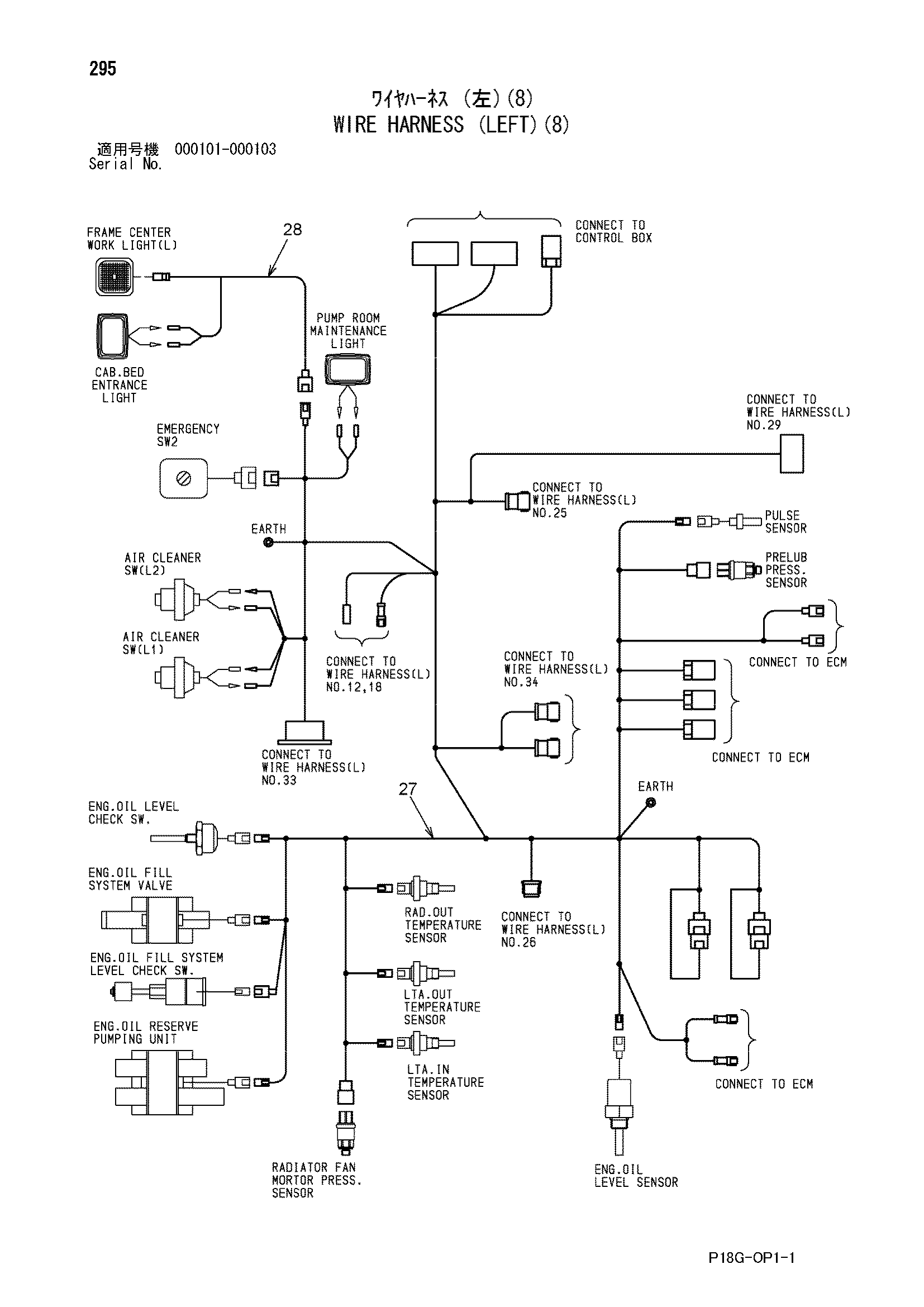 Схема Провод жгут проводов (левый)(8) HITACHI EX8000