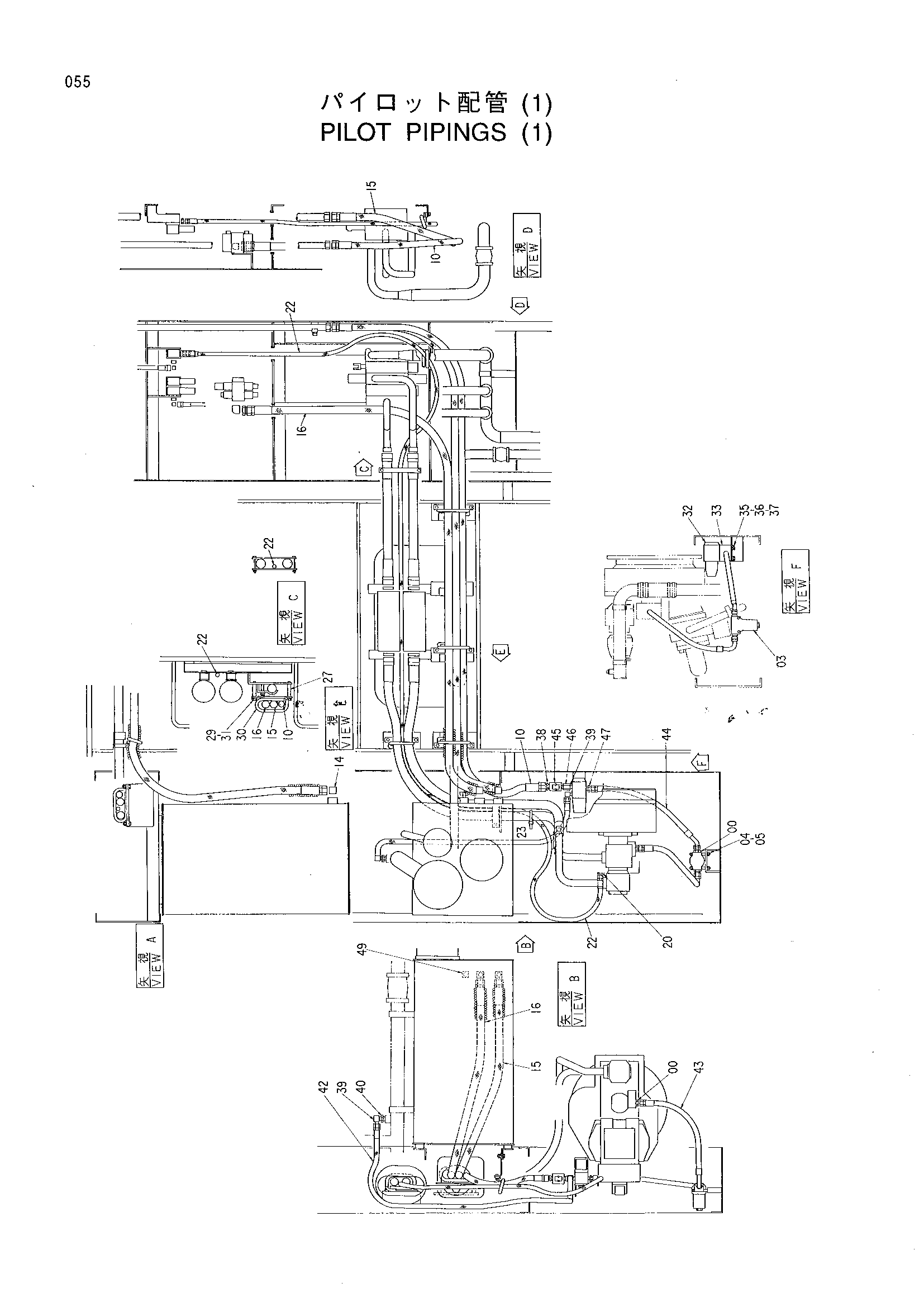 Схема Пилотный трубопроводы (1) HITACHI KH300