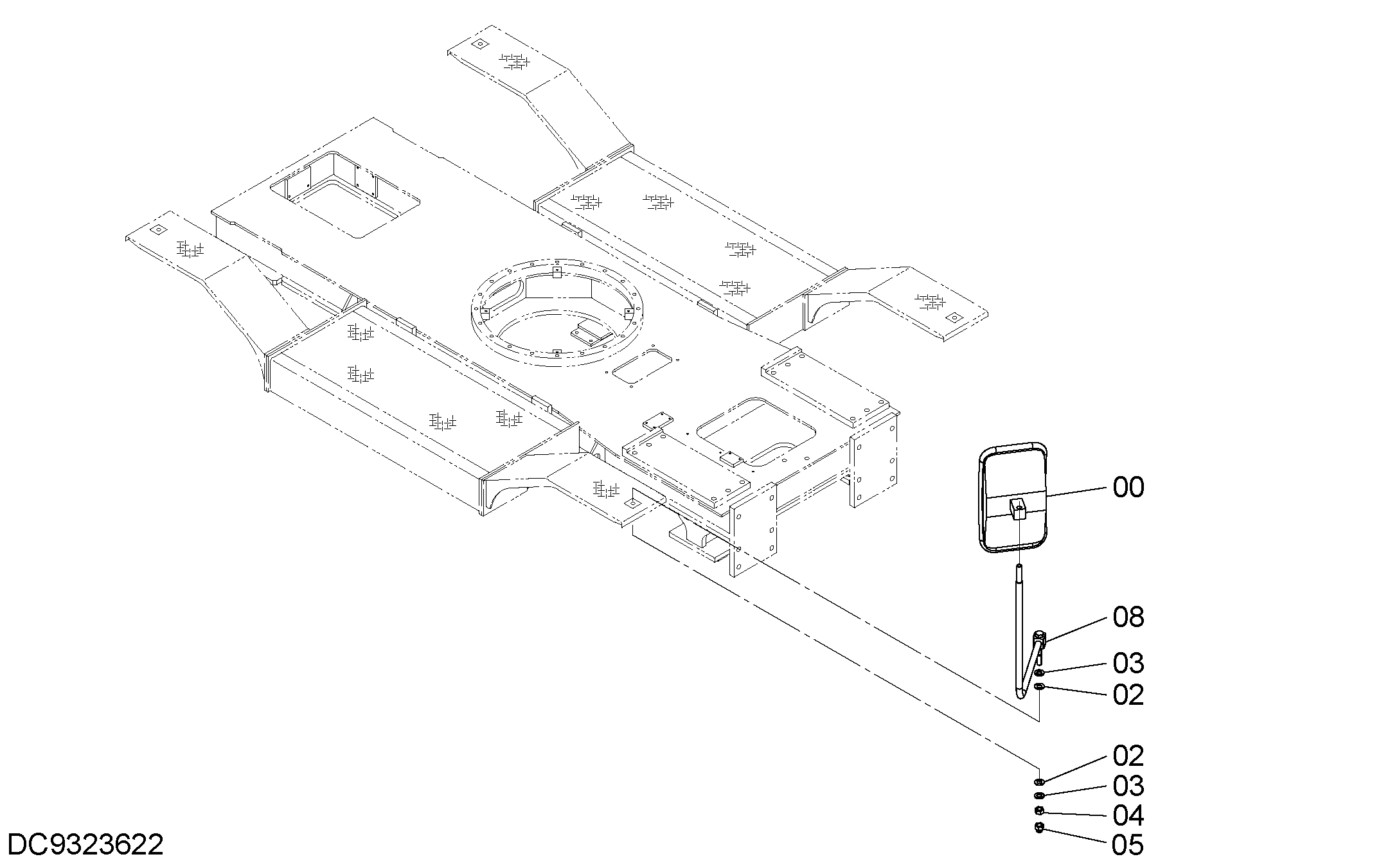 Схема Зеркало детали HITACHI ZX40WM-3D