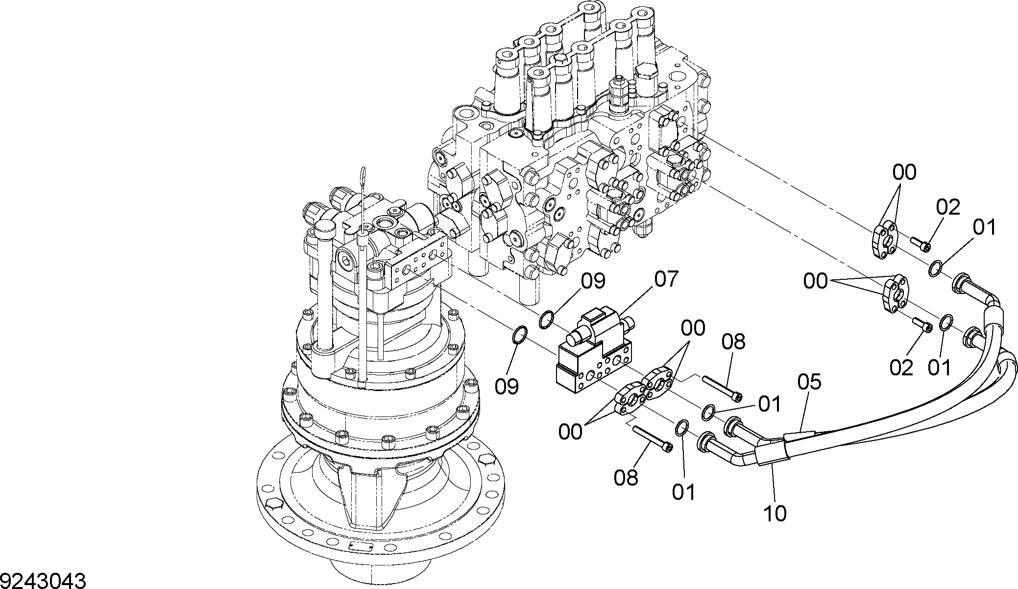 Схема Основные гидролинии (3) HITACHI ZX210H-5G
