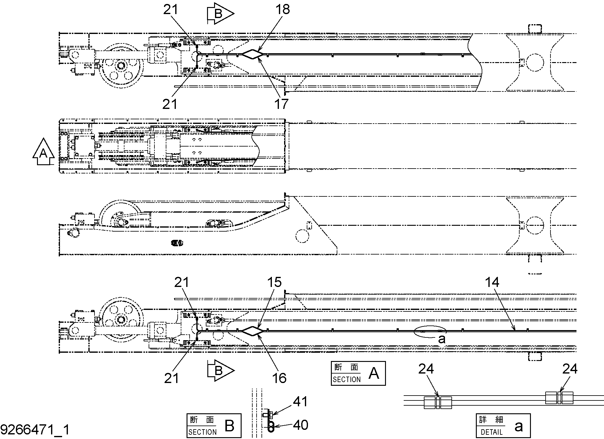 Схема Трубопроводы системы смазки (1) HITACHI ZX330LC-5G
