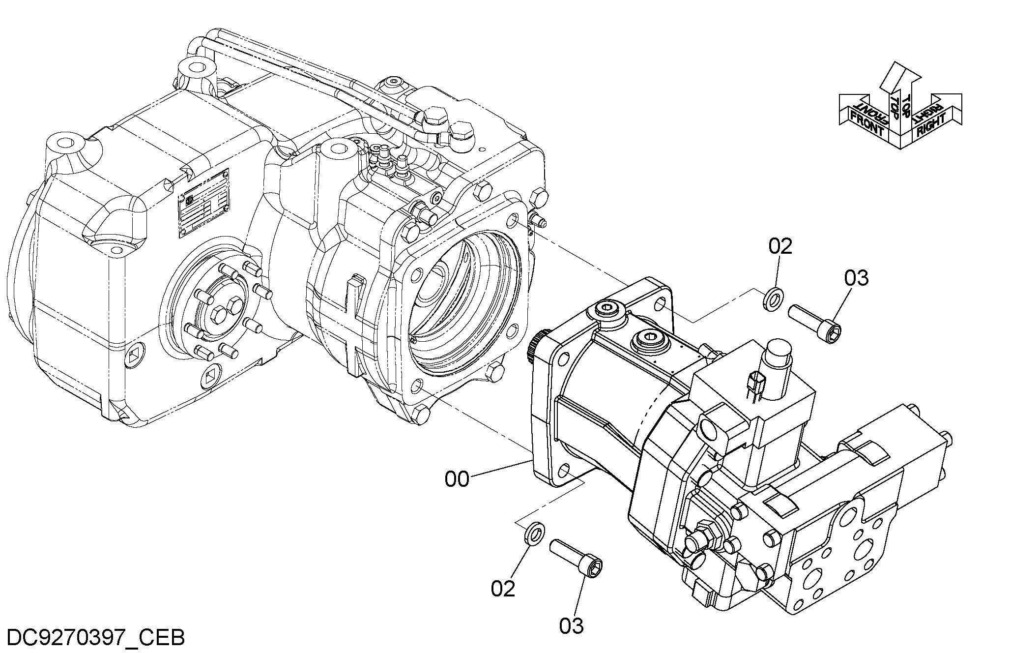 Схема Гидромотор хода HITACHI ZX140W-3DARUMA