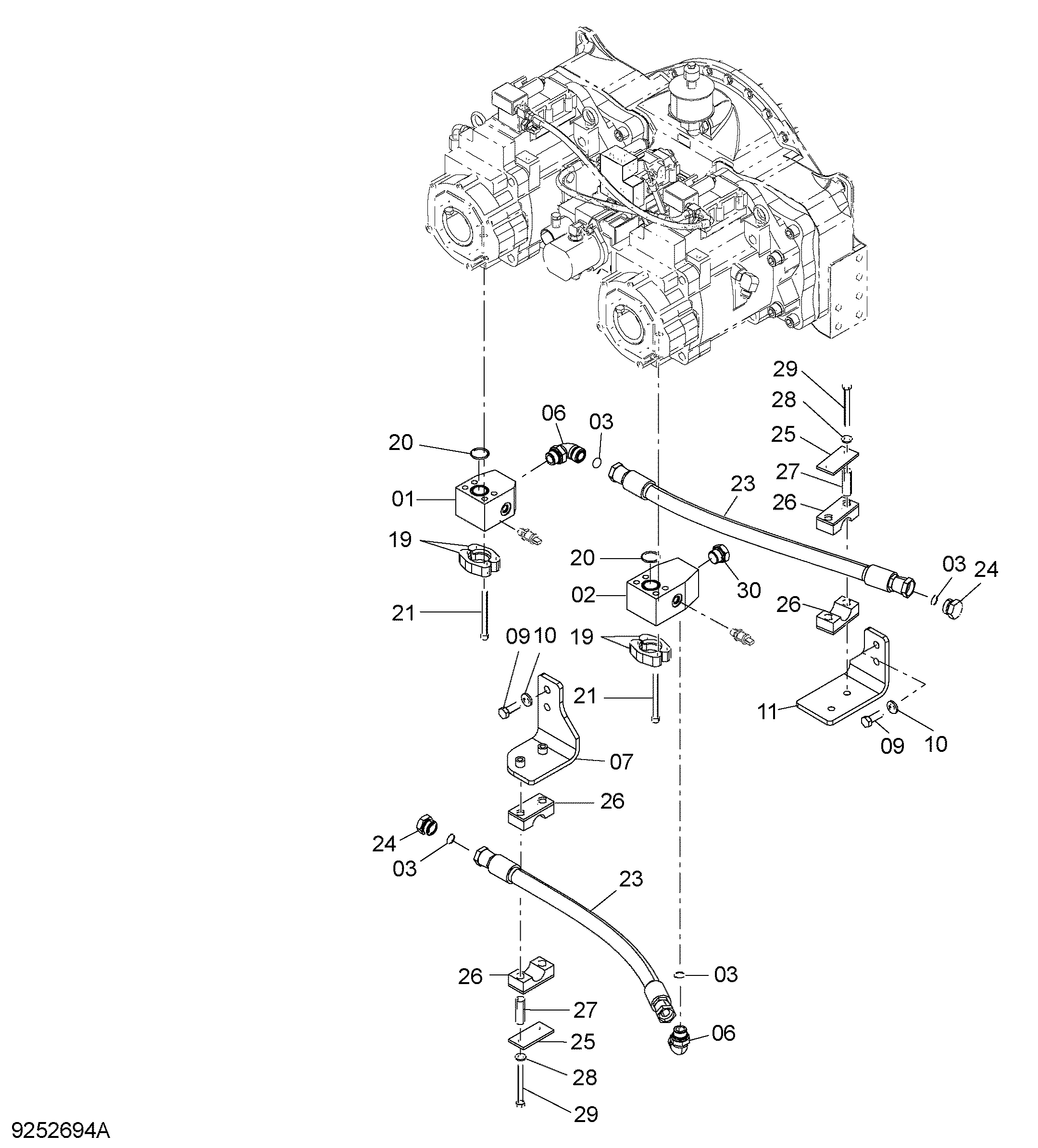 Схема Таил шланг детали HITACHI ZX1800K-3