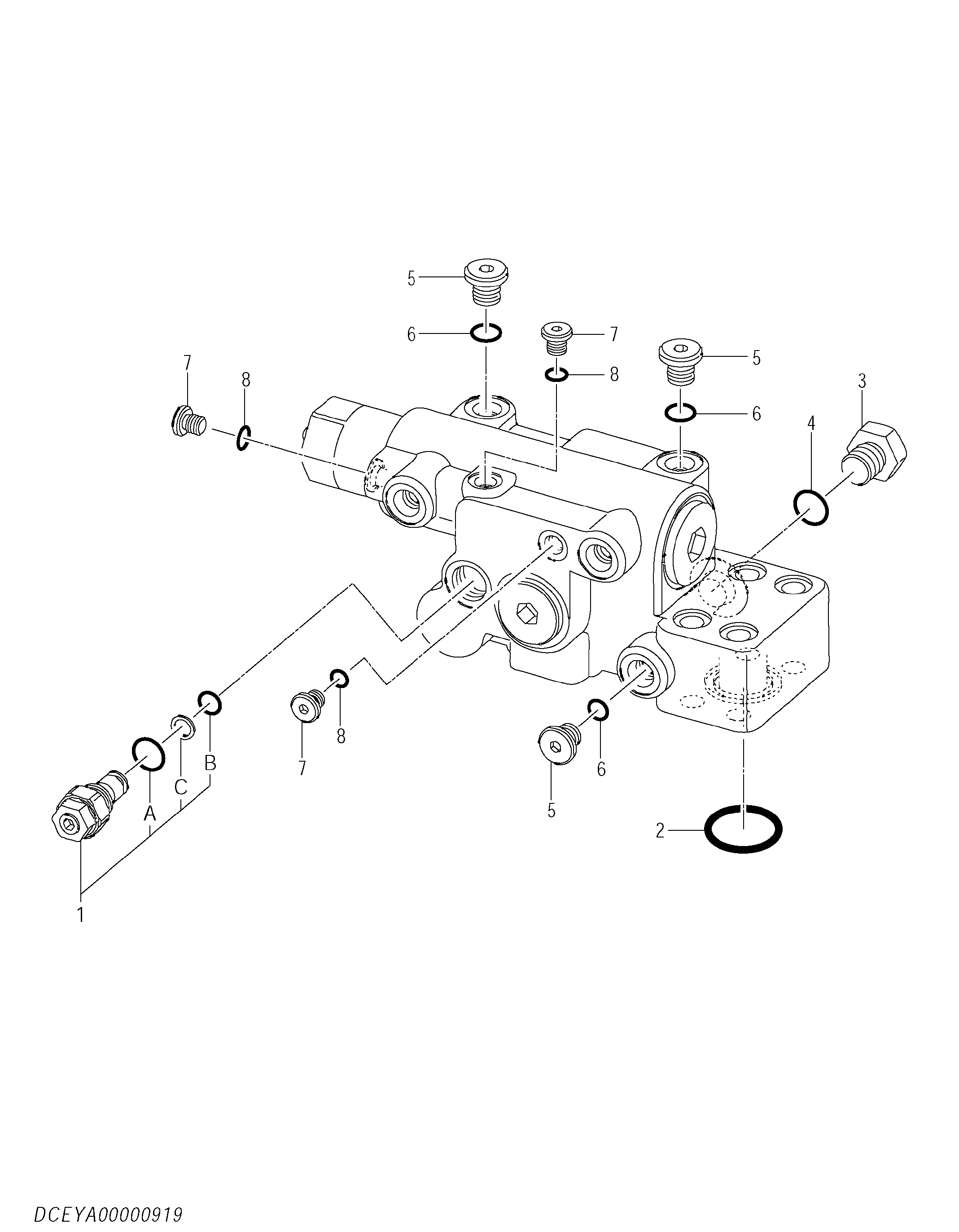 Схема Клапан удерживающий (позиционирование) HITACHI ZX290LCN-5B