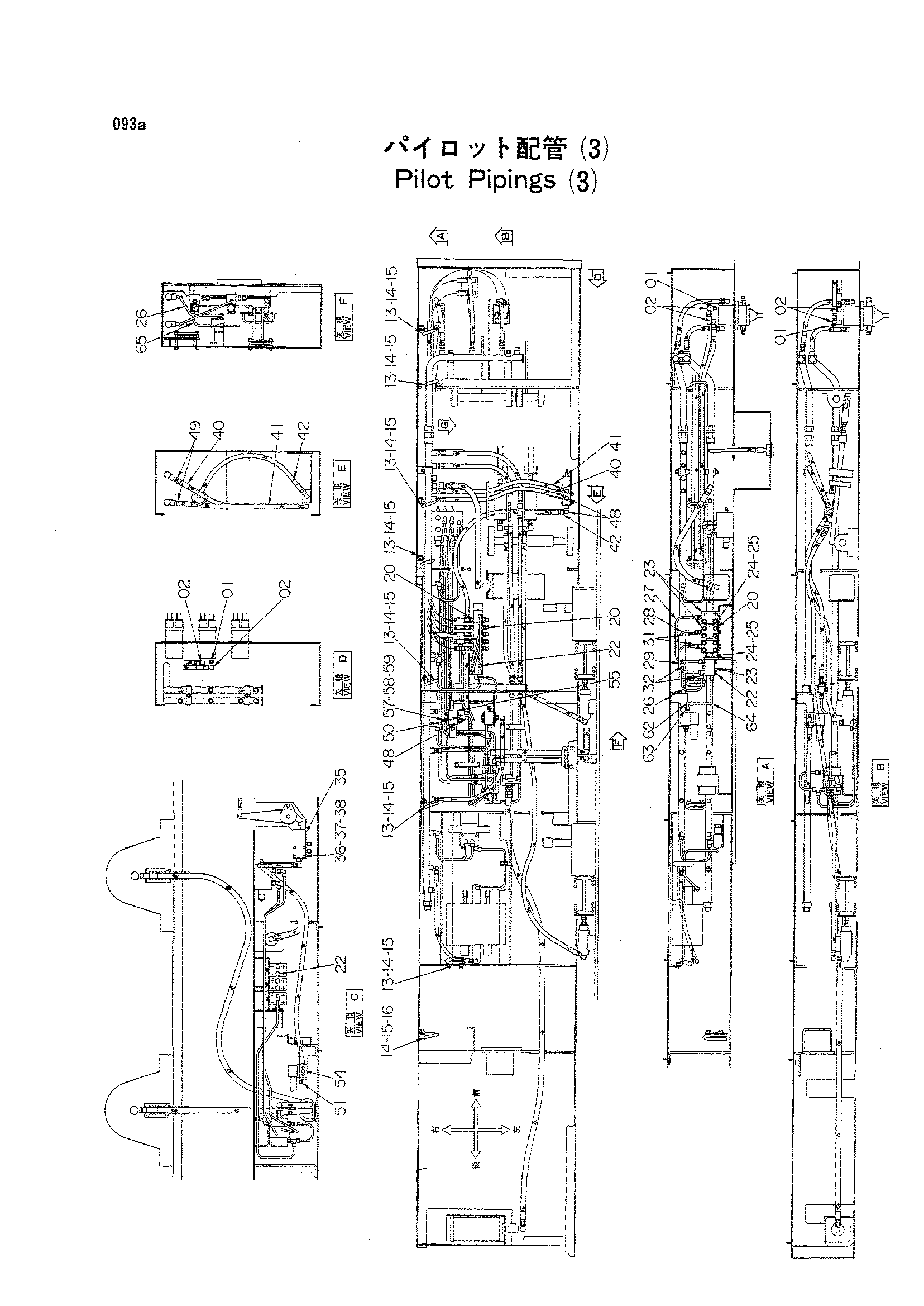 Схема Пилотный трубопроводы (3) HITACHI KH250HD