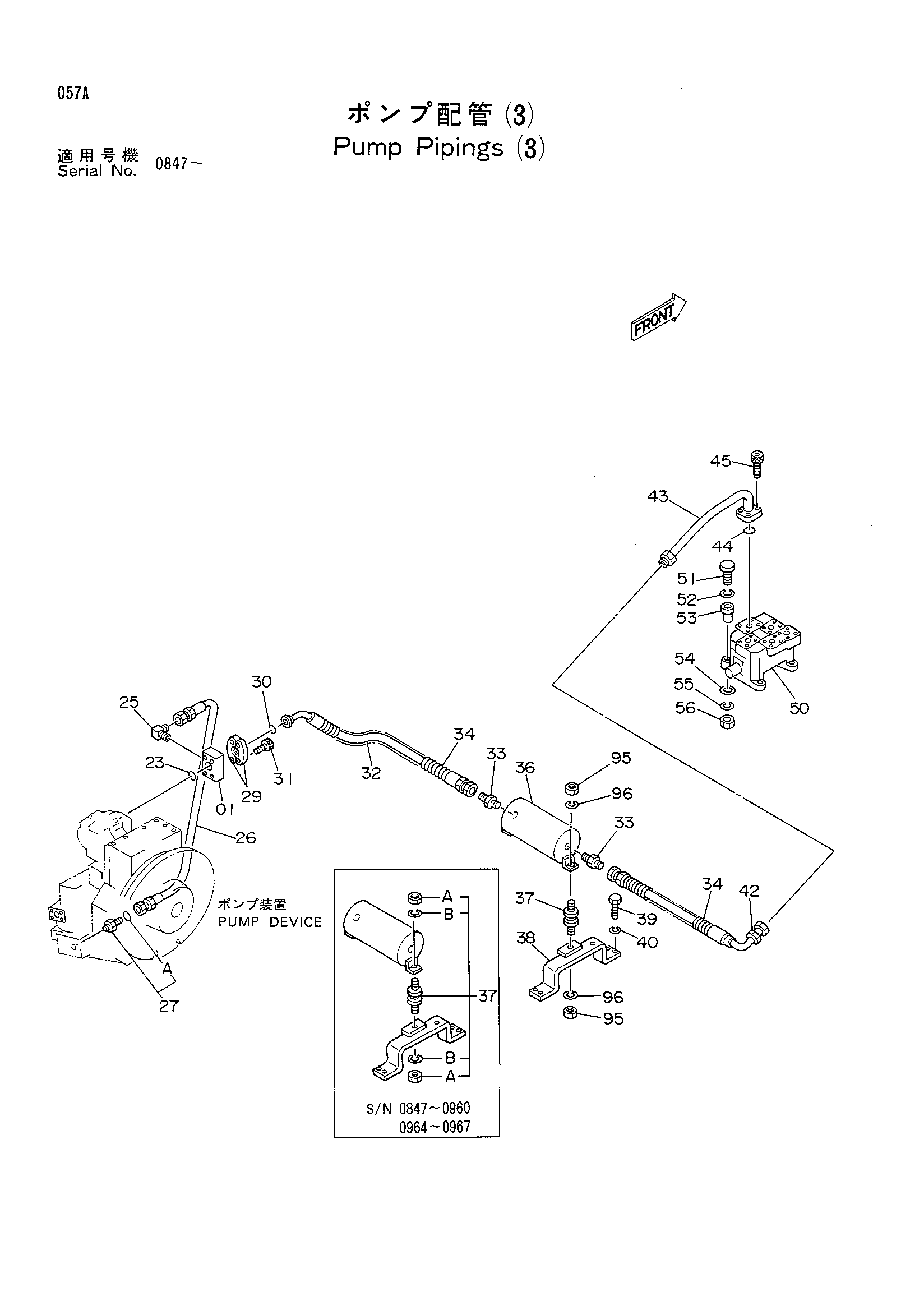 Схема Насос трубопроводы (3) HITACHI KH125-3(D)