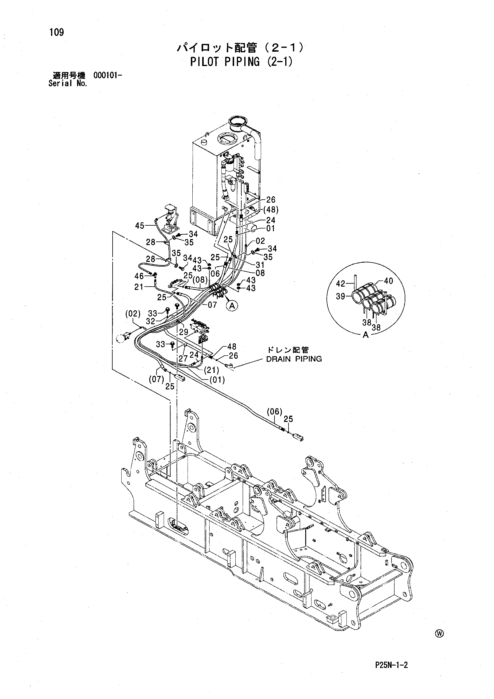 Схема Пилотные гидролинии (2-1) HITACHI SCX900-2