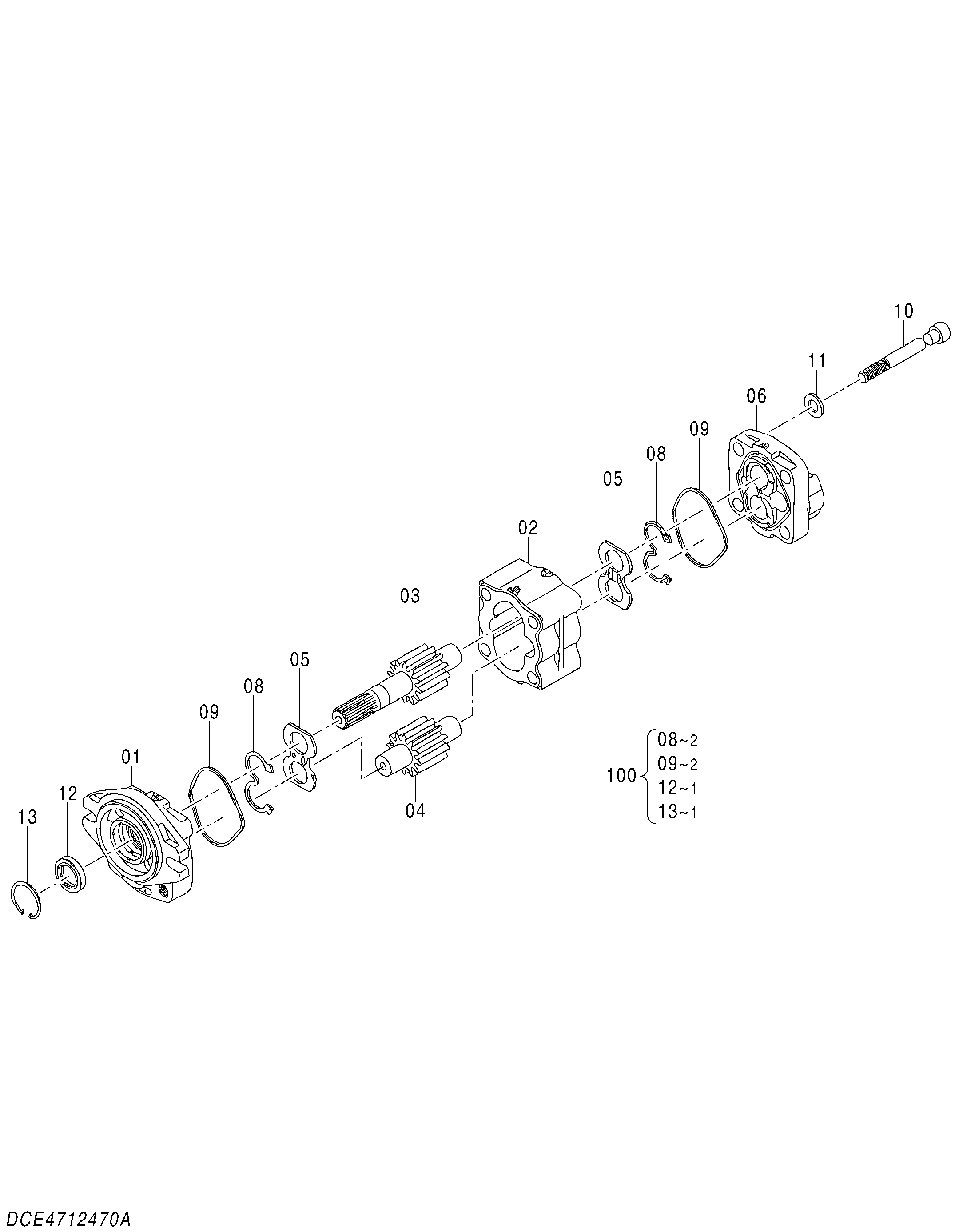 Схема Шестерённый насос HITACHI ZX350LCN-5B