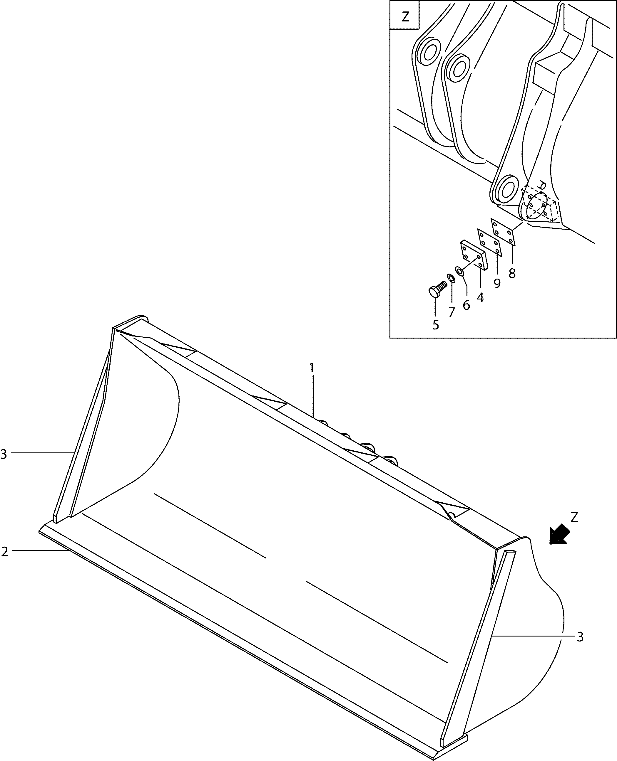 Схема Ковш(1 тип)(B1150)(OP) HITACHI LX80-7