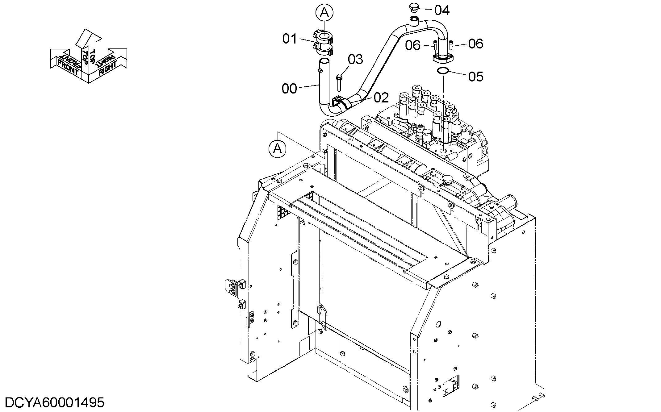 Схема Обратные трубопроводы (2) HITACHI ZX250LCH-5G