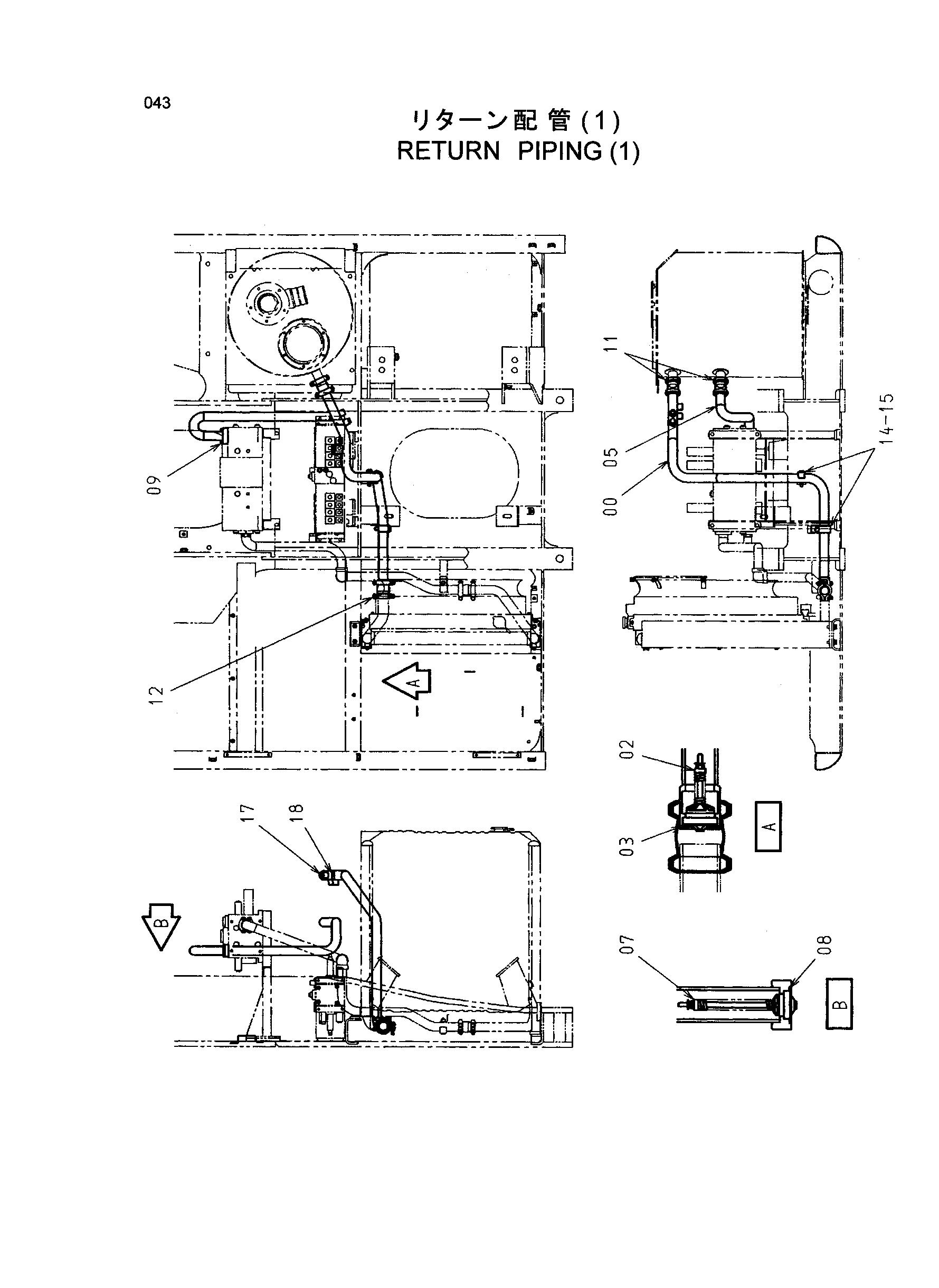 Схема Обратные трубопроводы (1) HITACHI SR-P1200