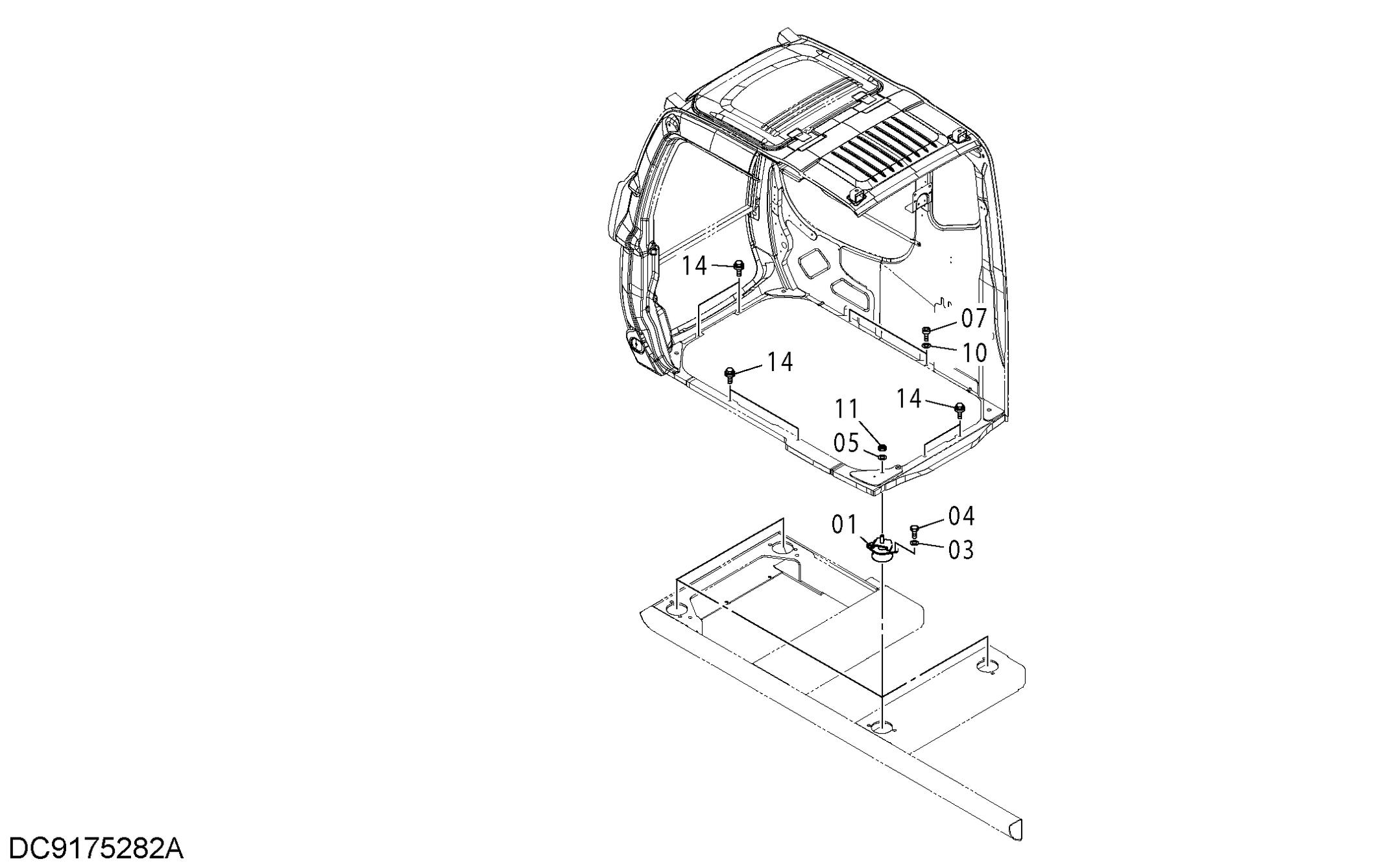 Схема Кабина группа HITACHI ZX330-3G