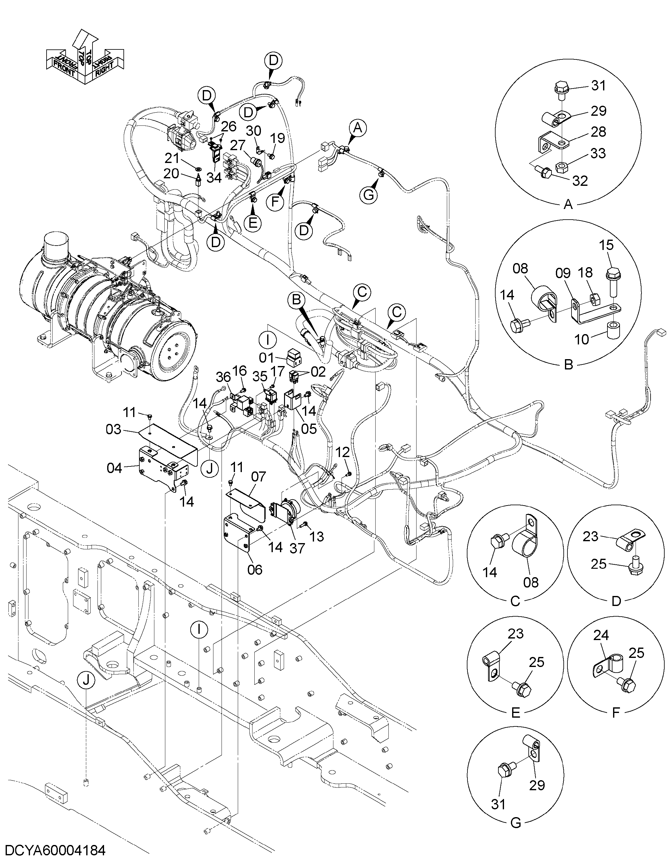 Схема Электрооборудование (задний)(3) HITACHI ZW250-5B