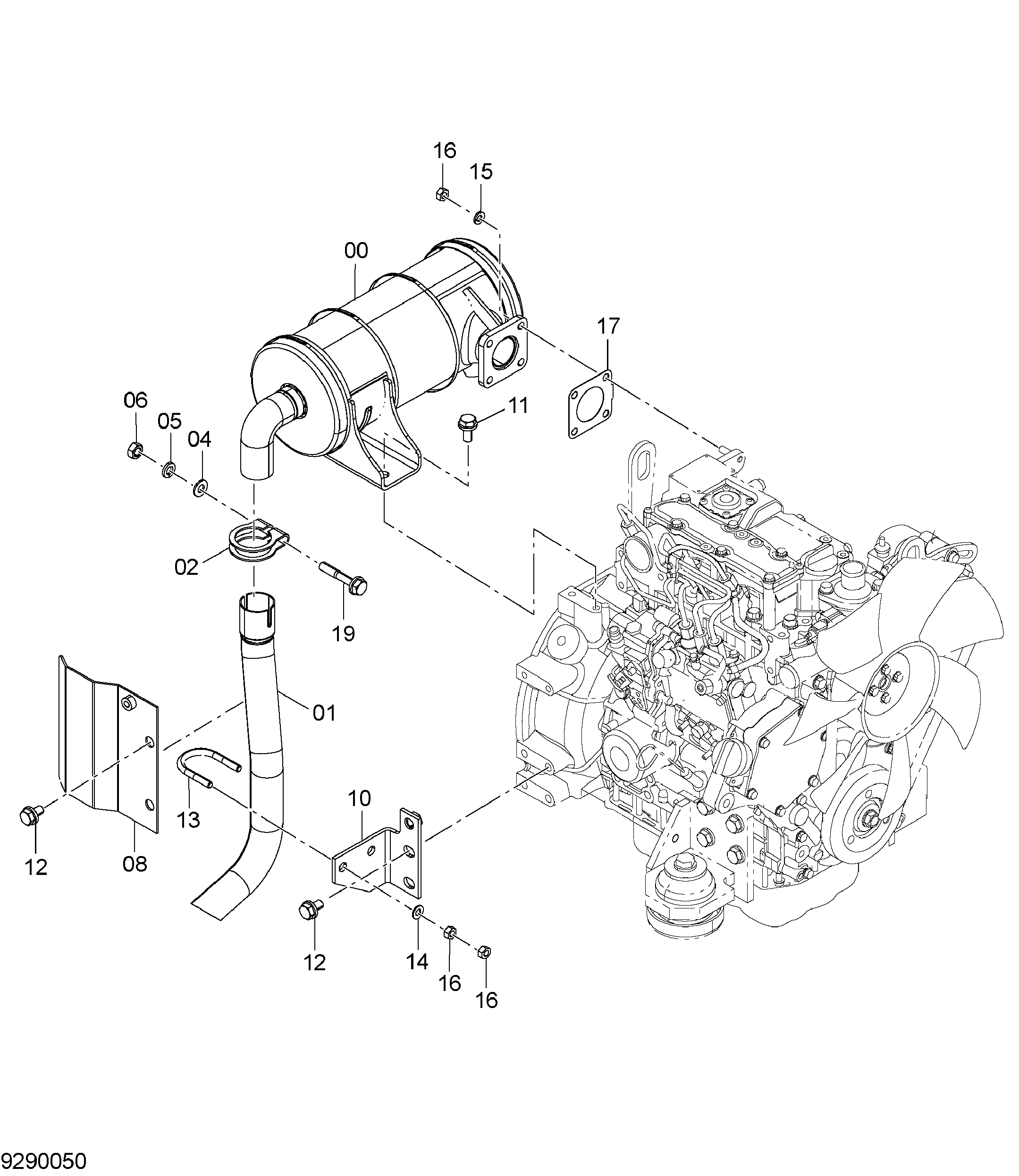 Схема Глушитель HITACHI ZX14-3CKD
