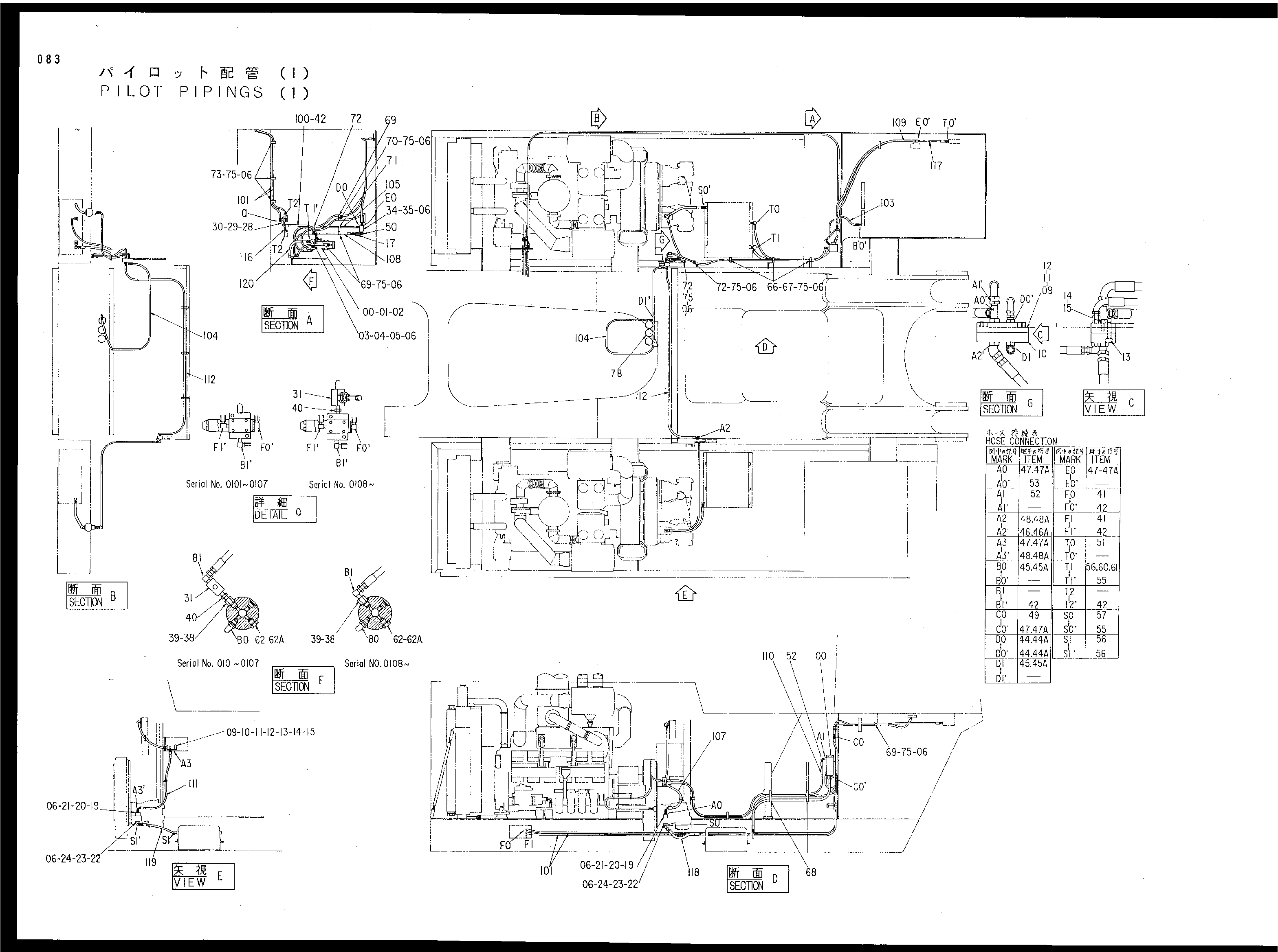 Схема Пилотный трубопроводы (1) HITACHI EX3500