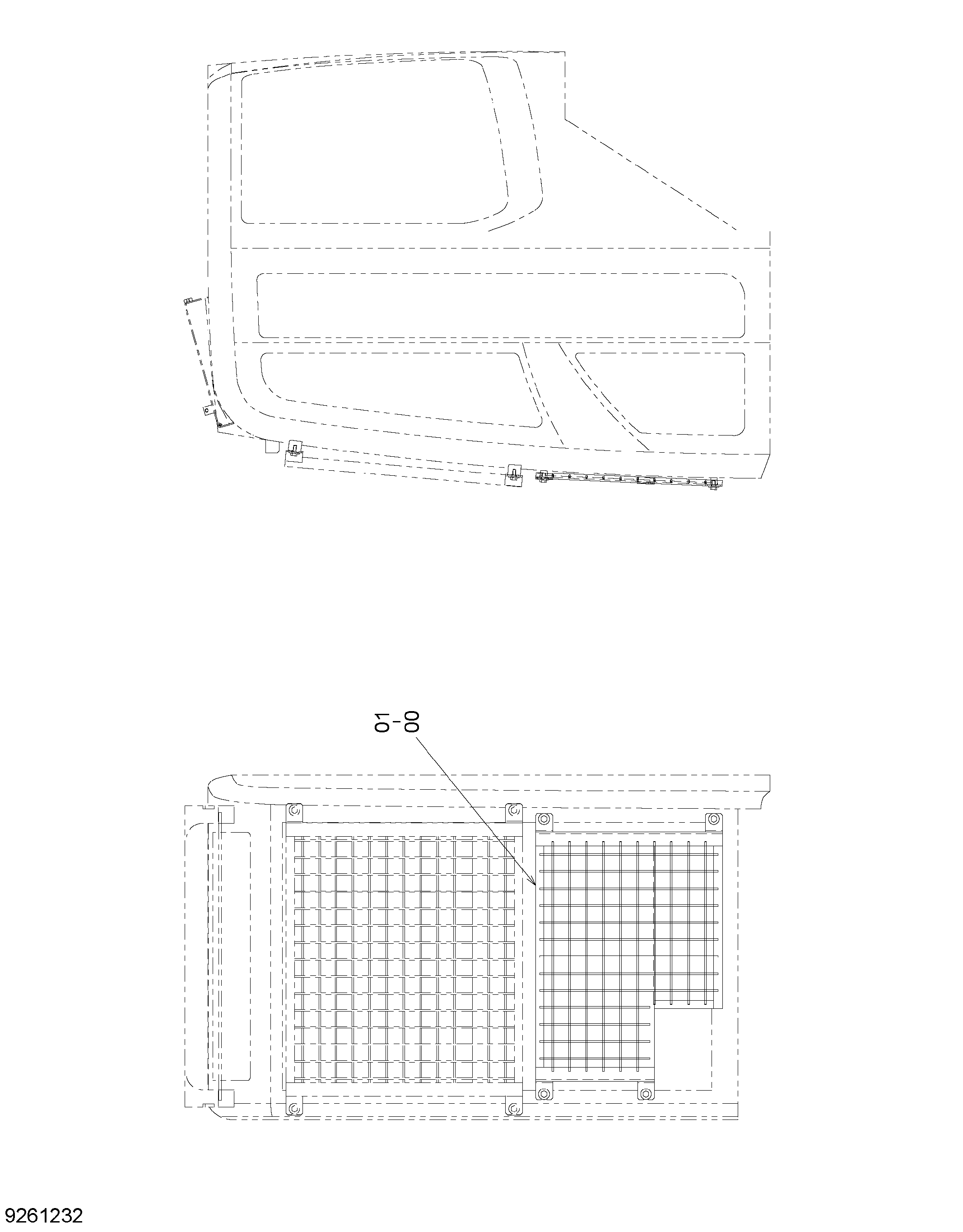 Схема Фронт-гуард (нижний)(кабина) HITACHI ZX35U-2