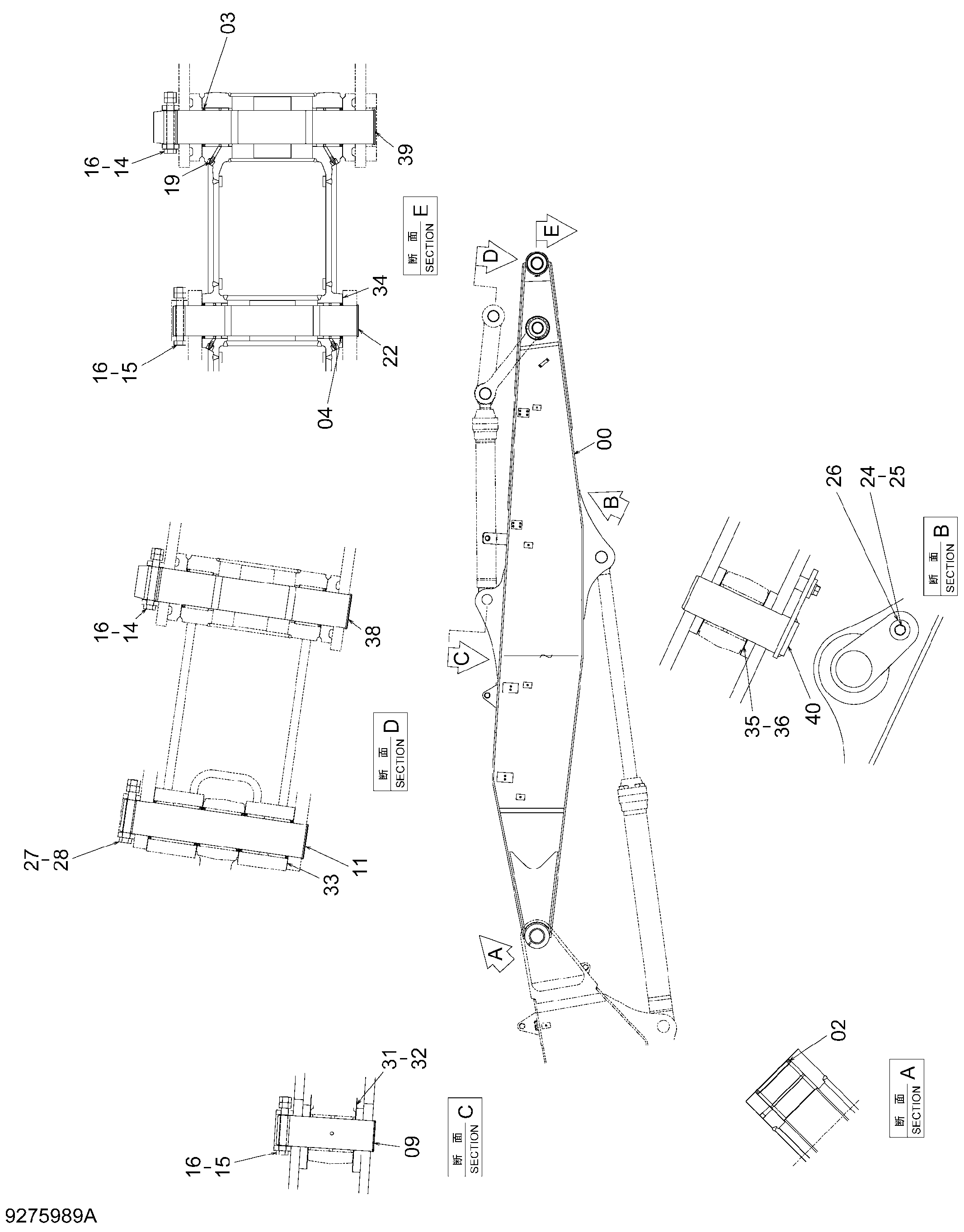Схема Рукоять 6.0m(монстер) HITACHI ZX480LCK-3