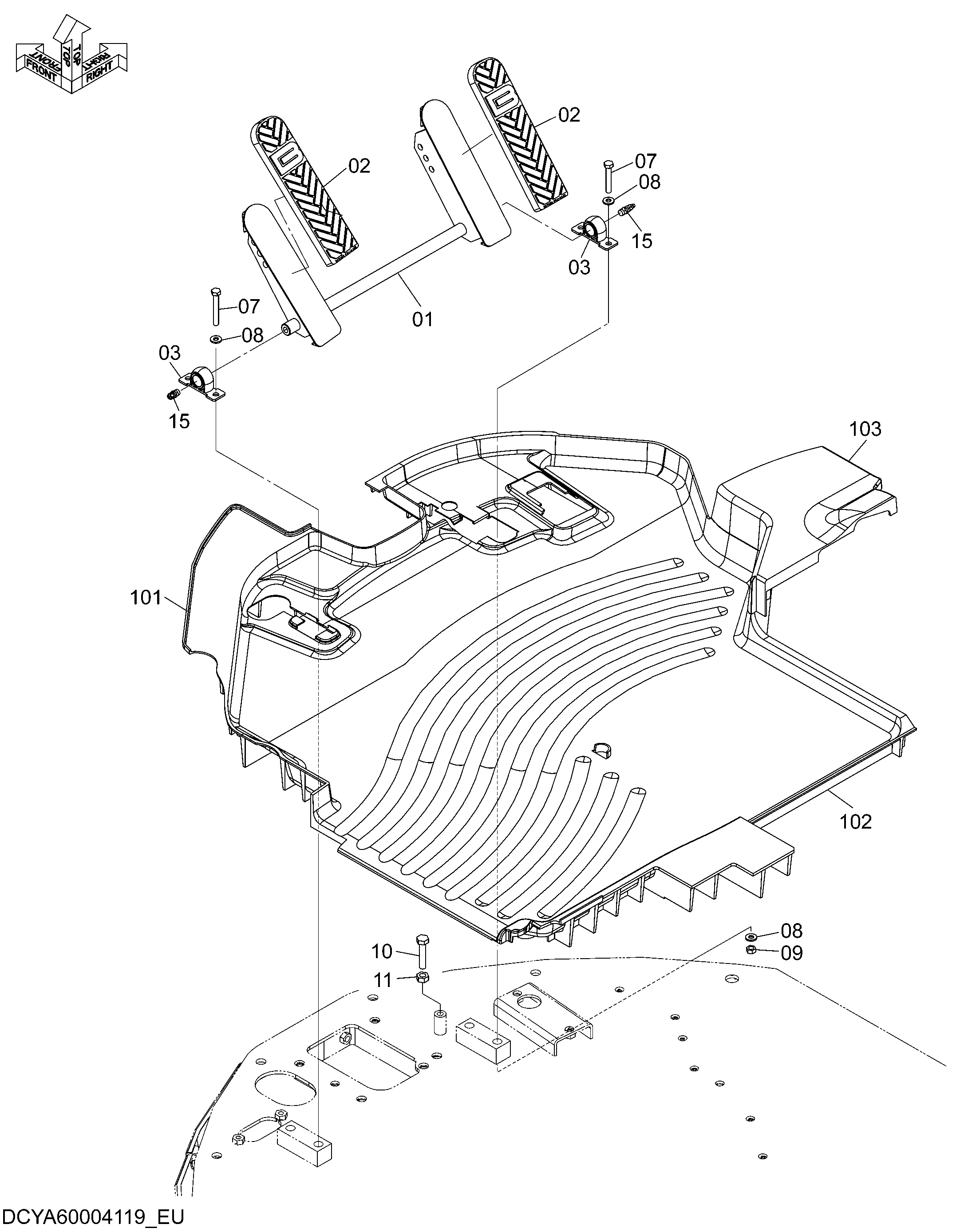 Схема Тормоз педаль HITACHI ZW250-5B