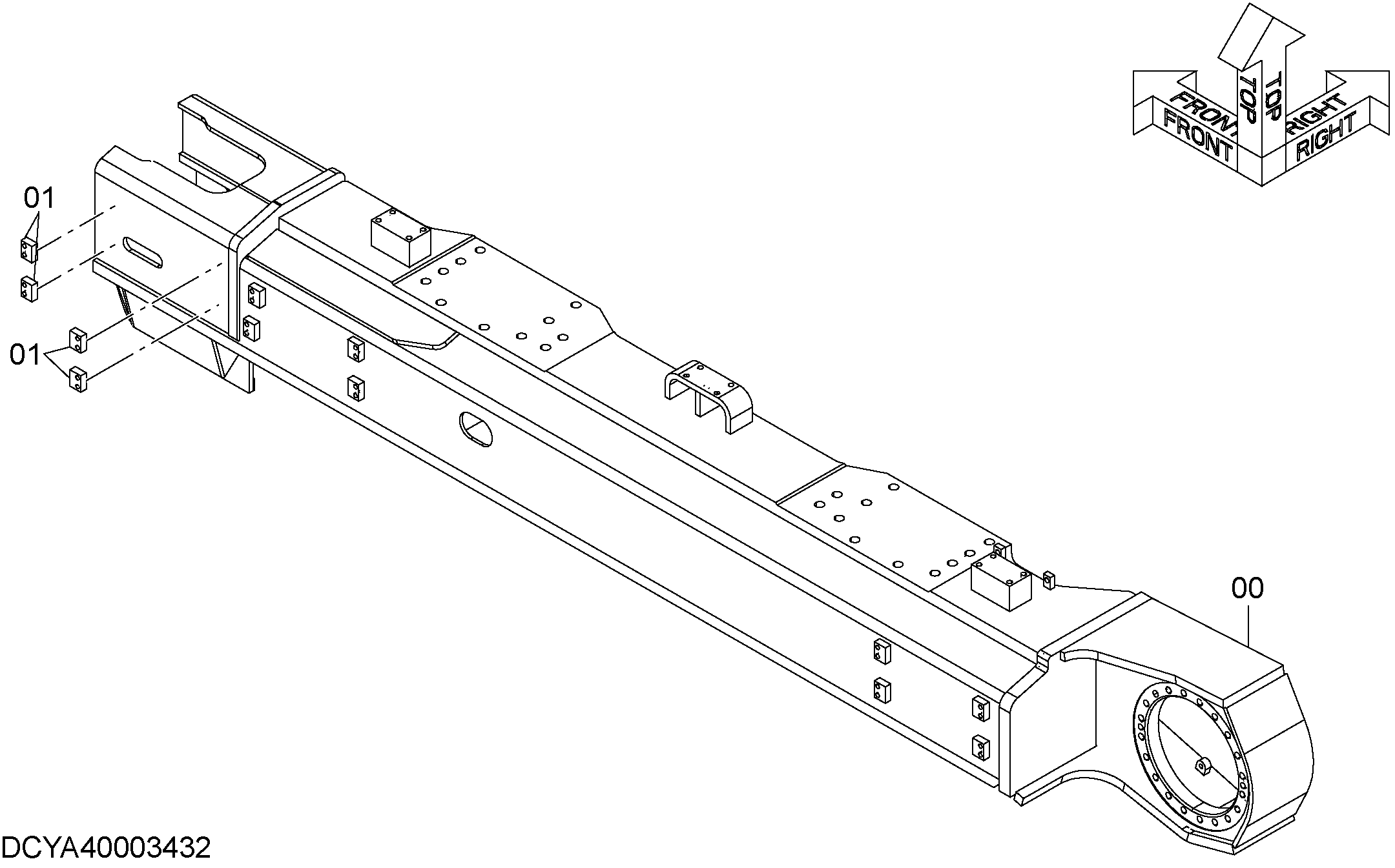 Схема Боковой рама (левый) HITACHI ZX470LCH-5B