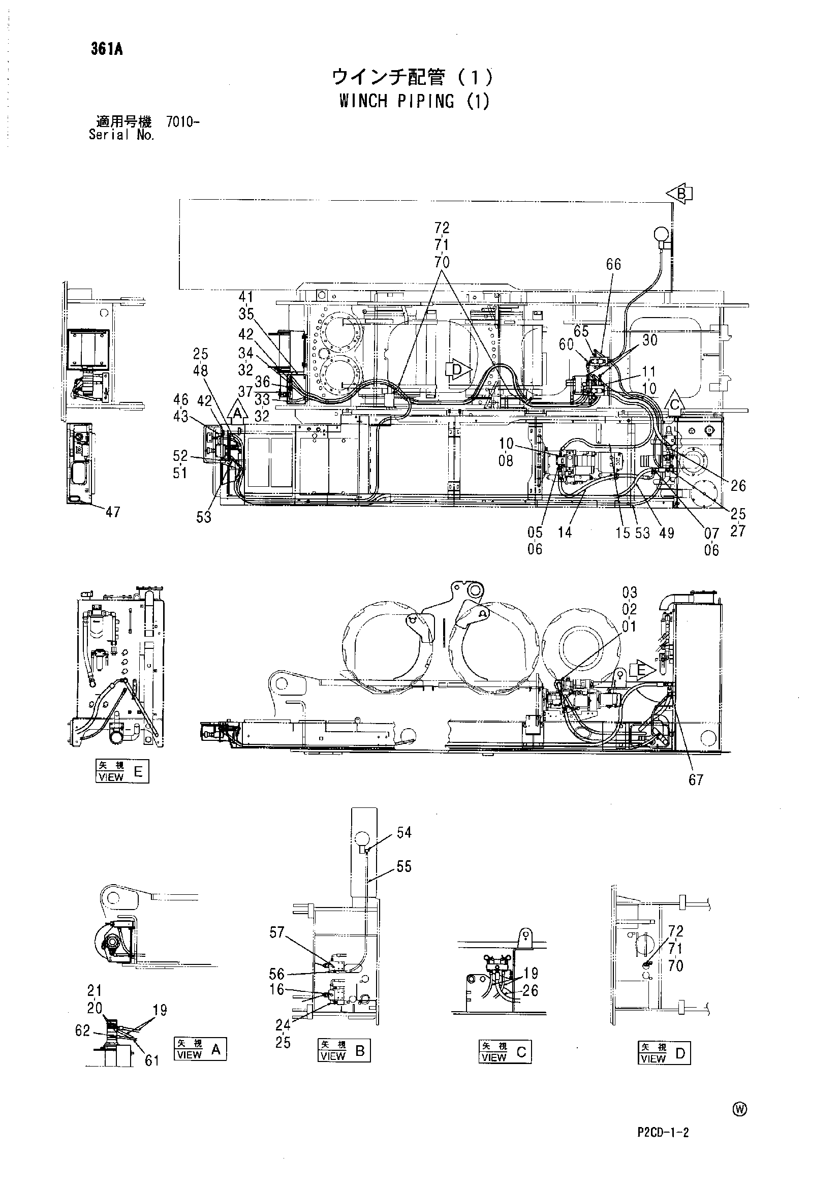 Схема Лебёдка трубопроводы (1) HITACHI SCX1200-2