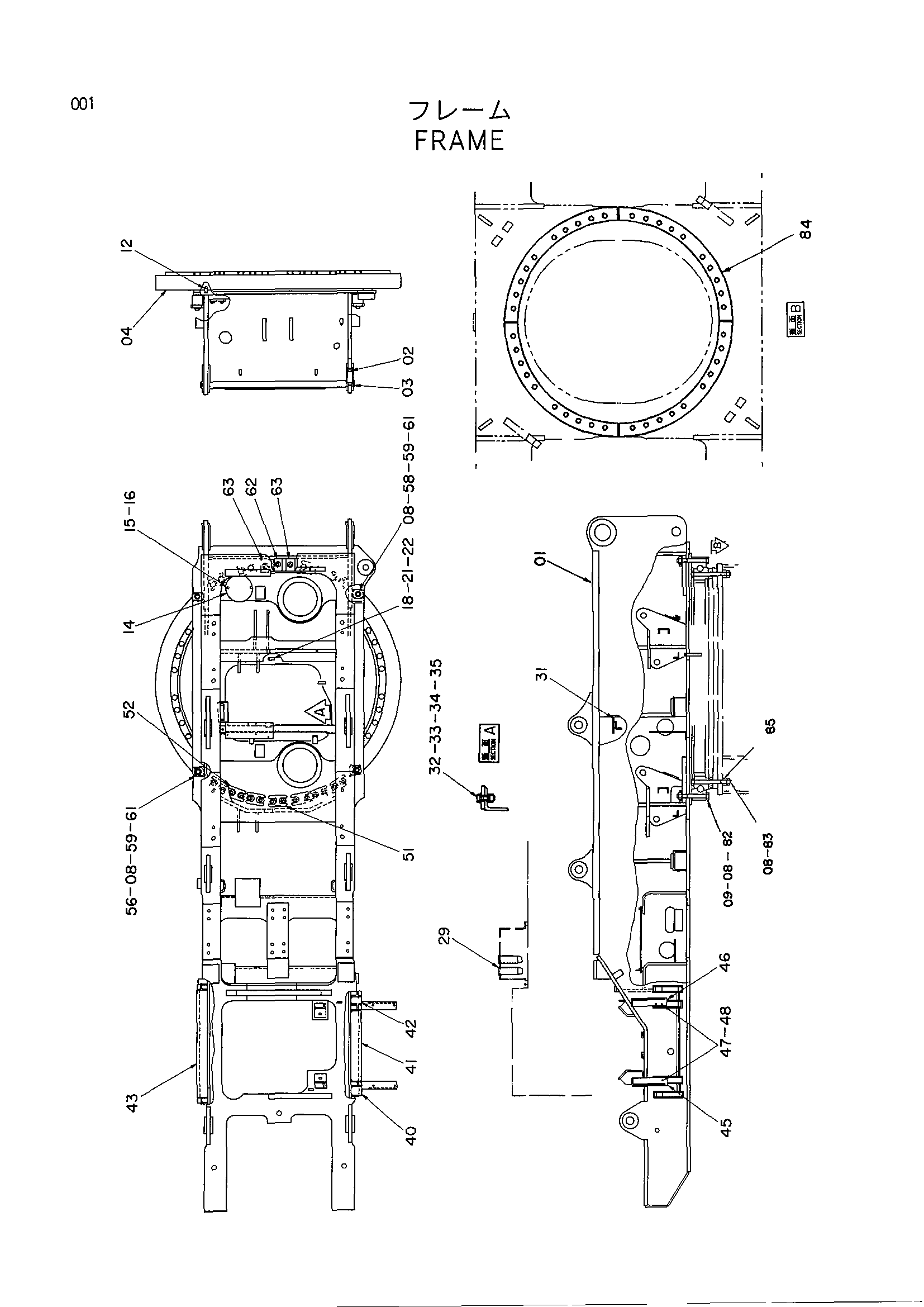 Схема Рама HITACHI KH500-3