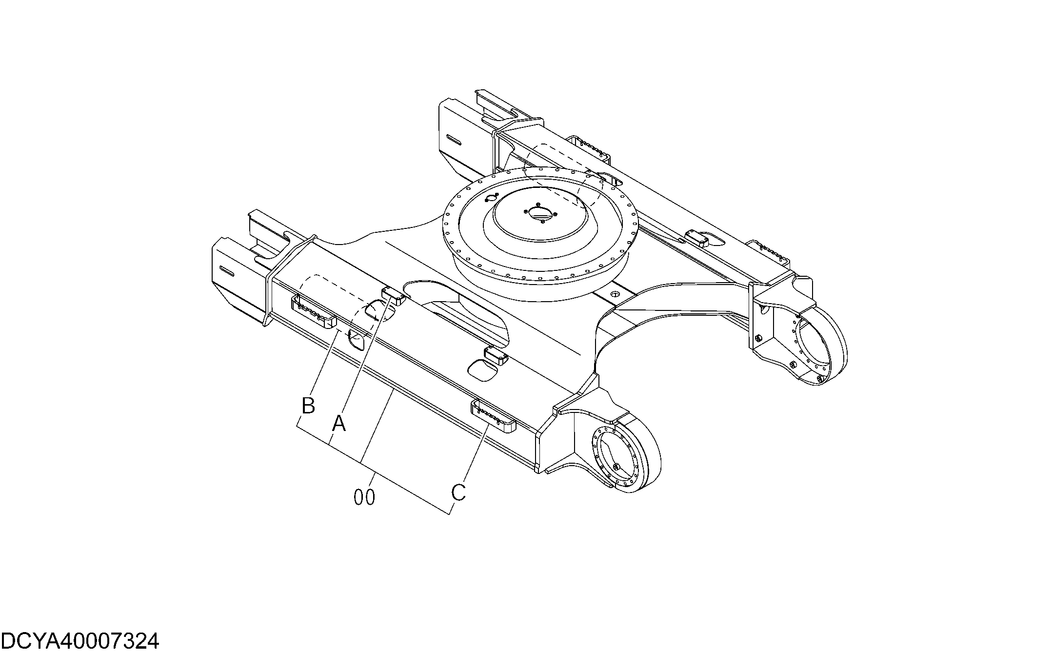 Схема Гусеничная рама HITACHI ZX160