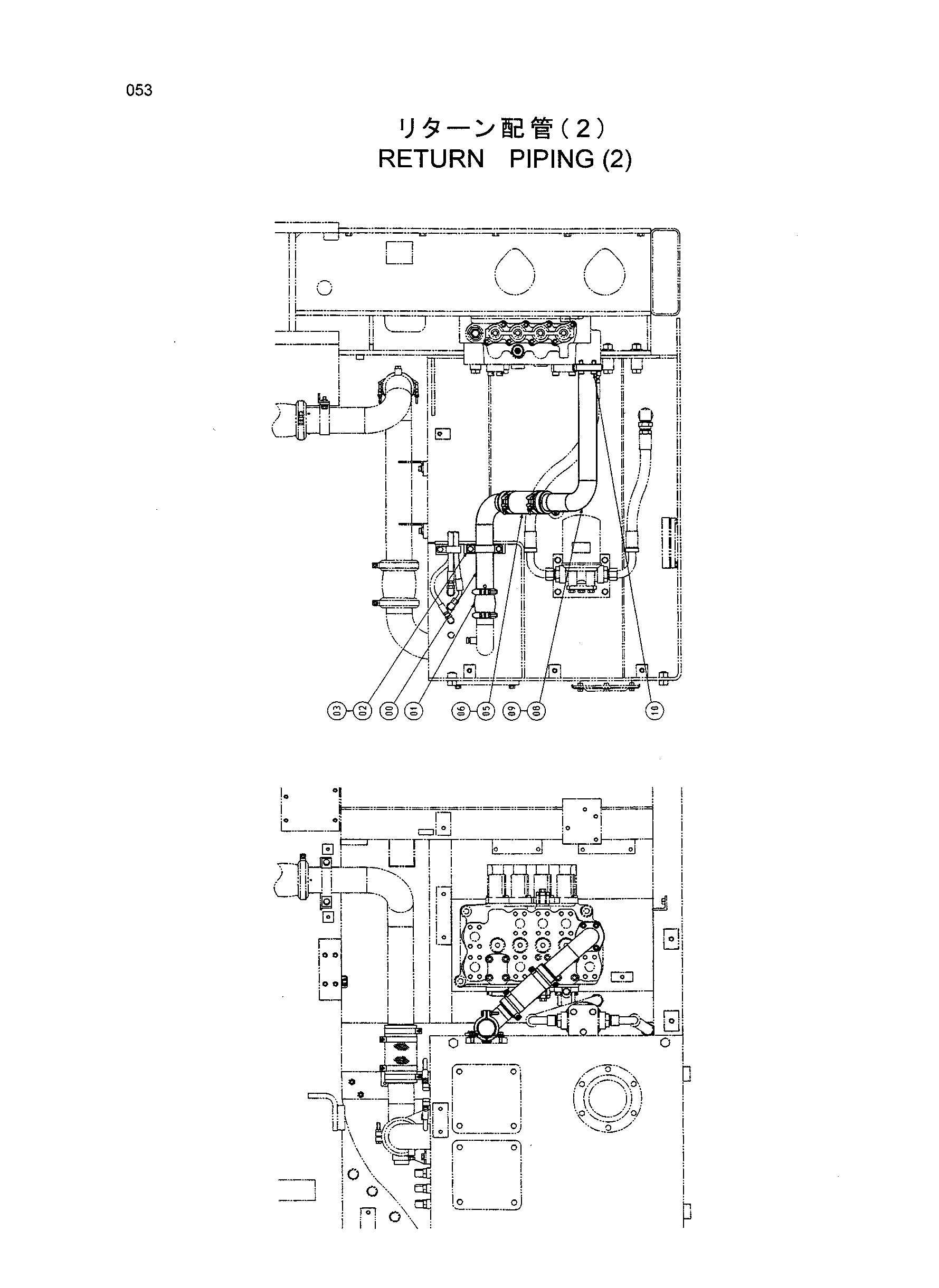 Схема Обратные трубопроводы (2) HITACHI EX1200-5
