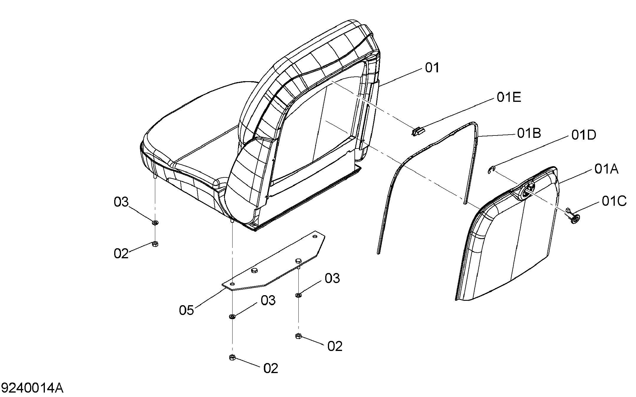 Схема CANOPY (FLOOR) SEAT (WITH LOGO) HITACHI ZX40WM-3D