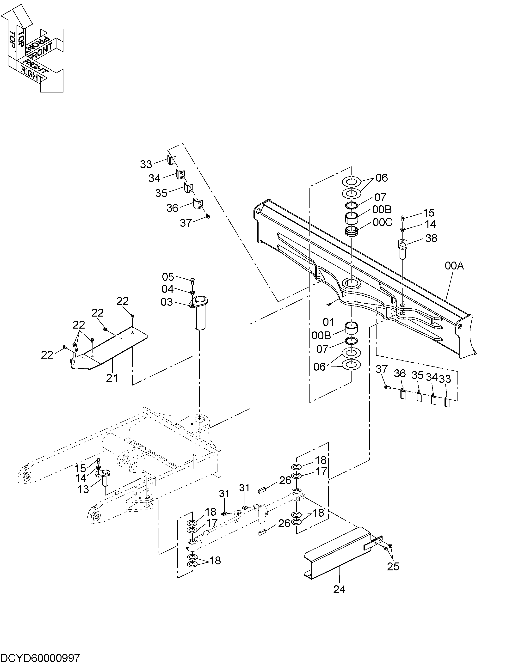 Схема PA отвал HITACHI ZX60USB-3