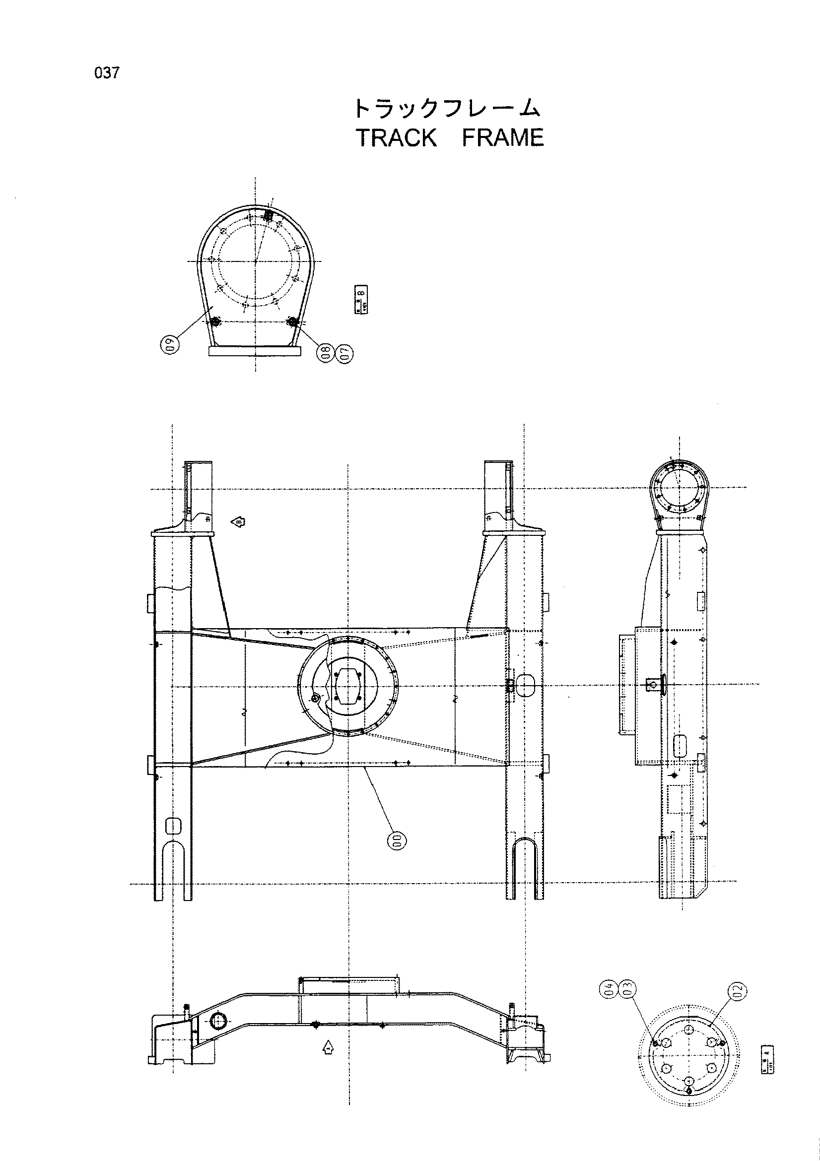 Схема Гусеничная рама HITACHI HX140B