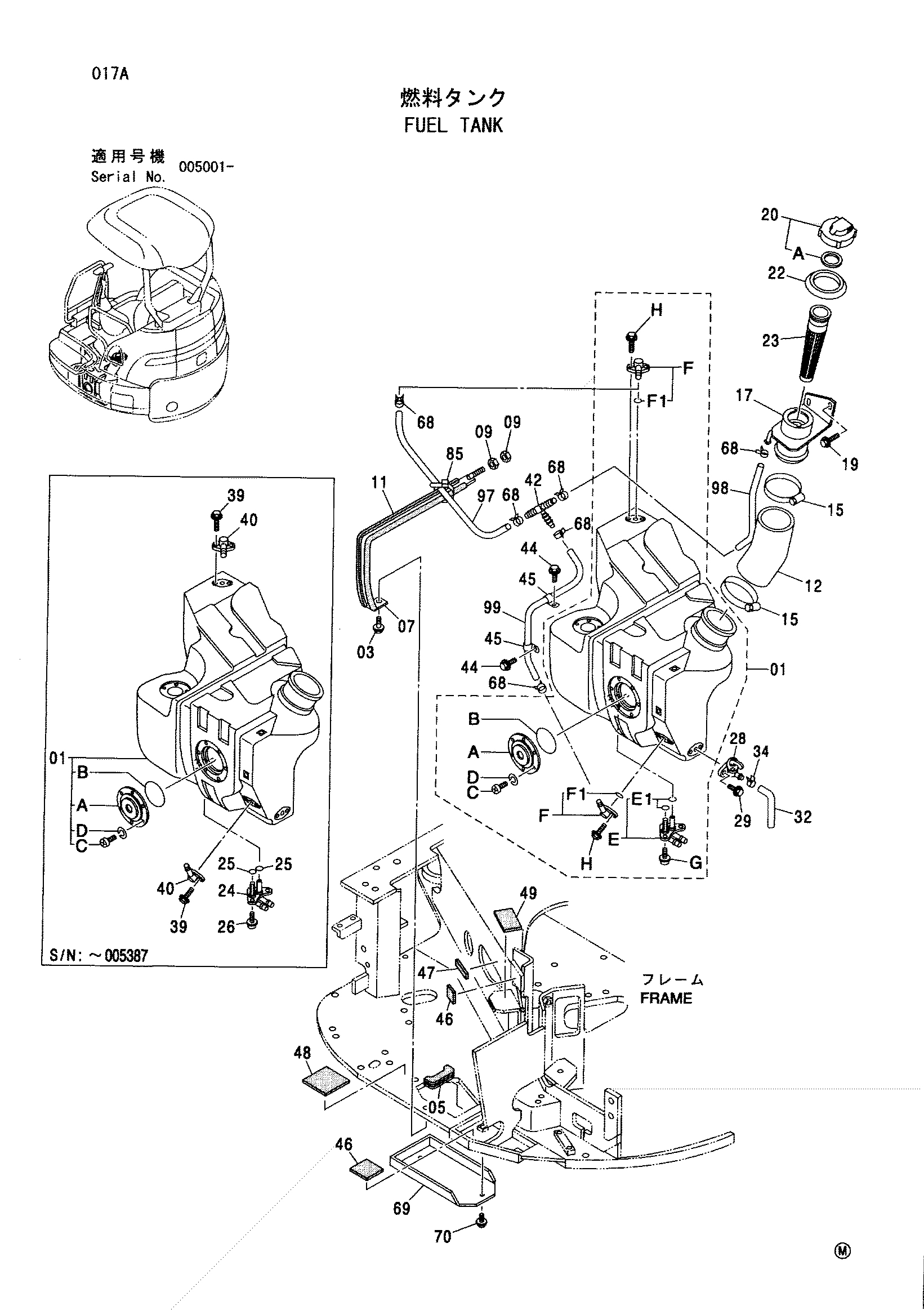 Схема Топливный бак HITACHI ZX27U