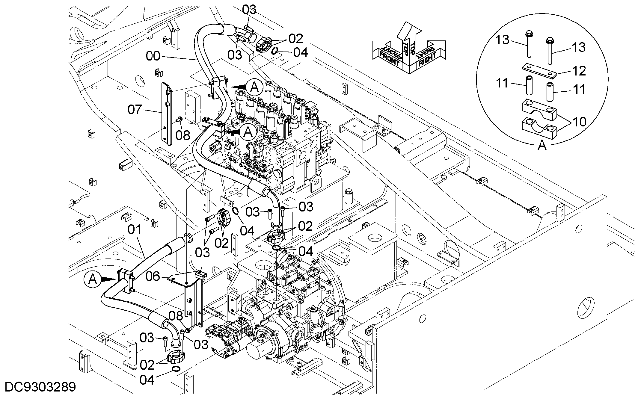 Схема Напорные трубопроводы HITACHI ZX470LCH-5B