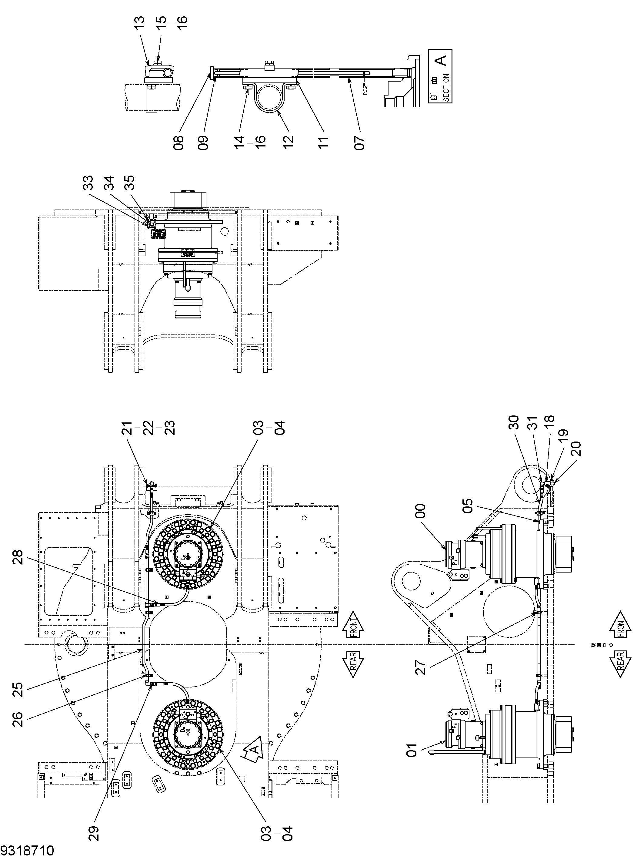 Схема Механизм поворота HITACHI EX1800-3