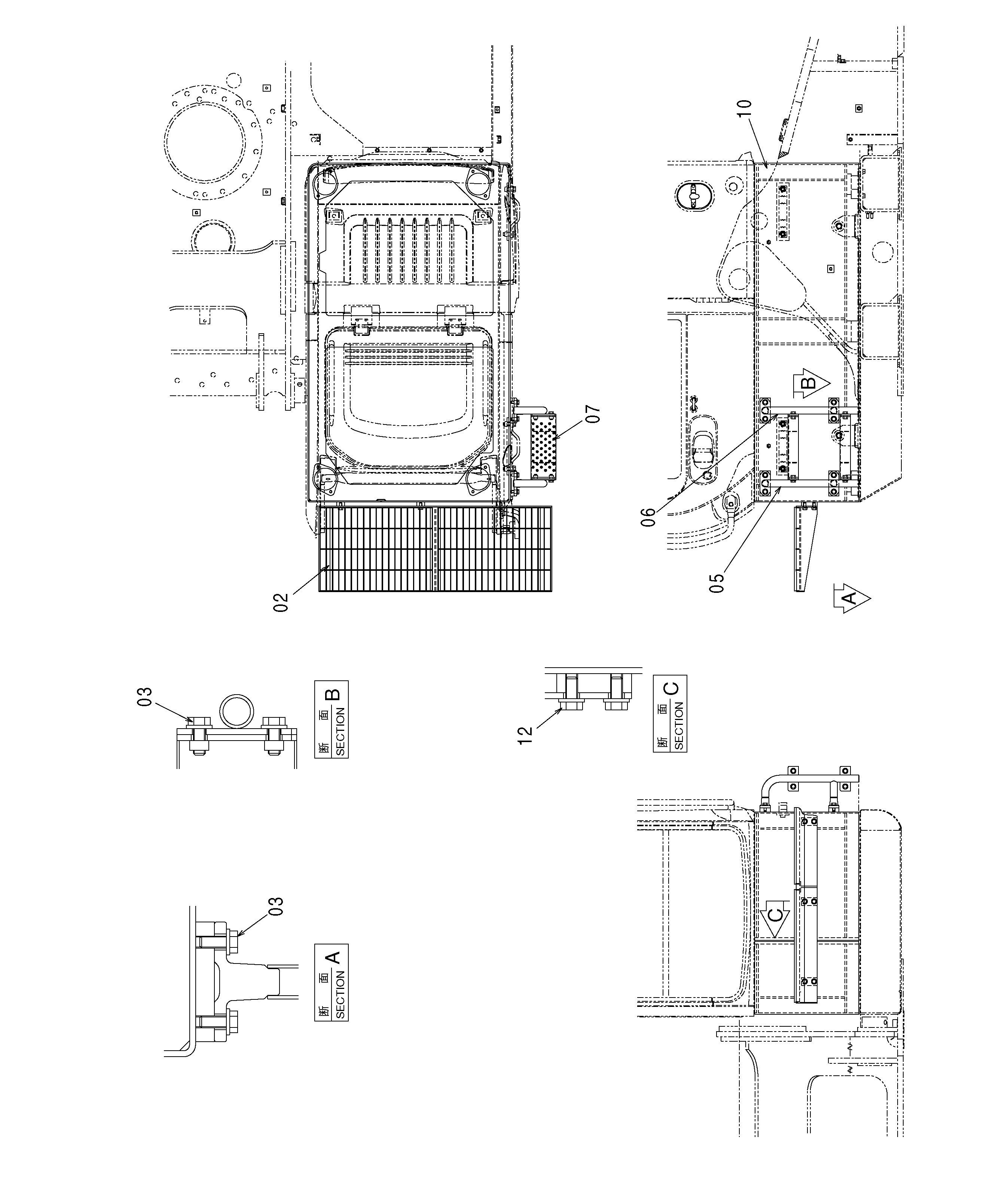 Схема Хигх-моунт кабина лестница (0.5m) HITACHI ZX330-3G