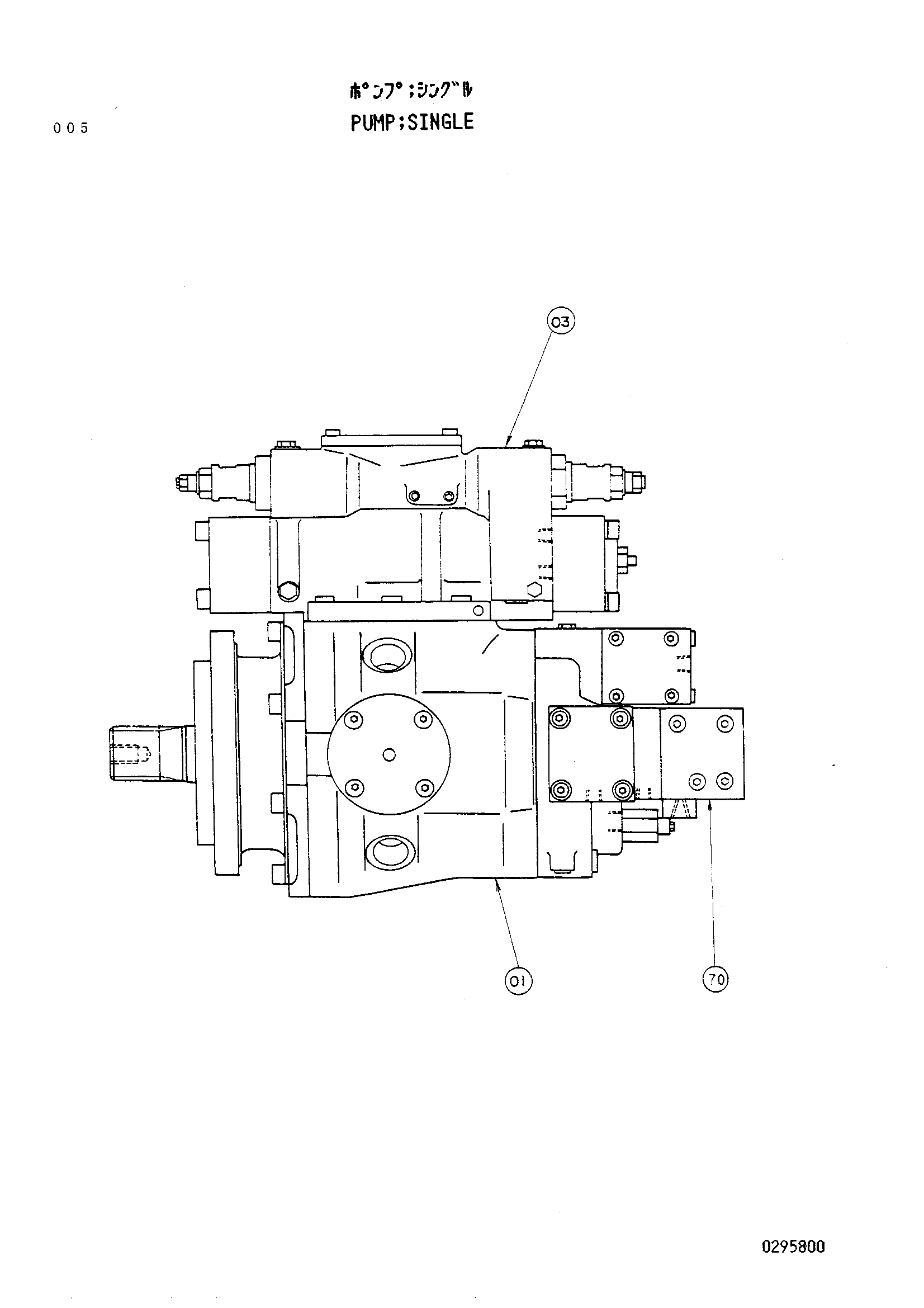 Схема Одинарный насос HITACHI UH181