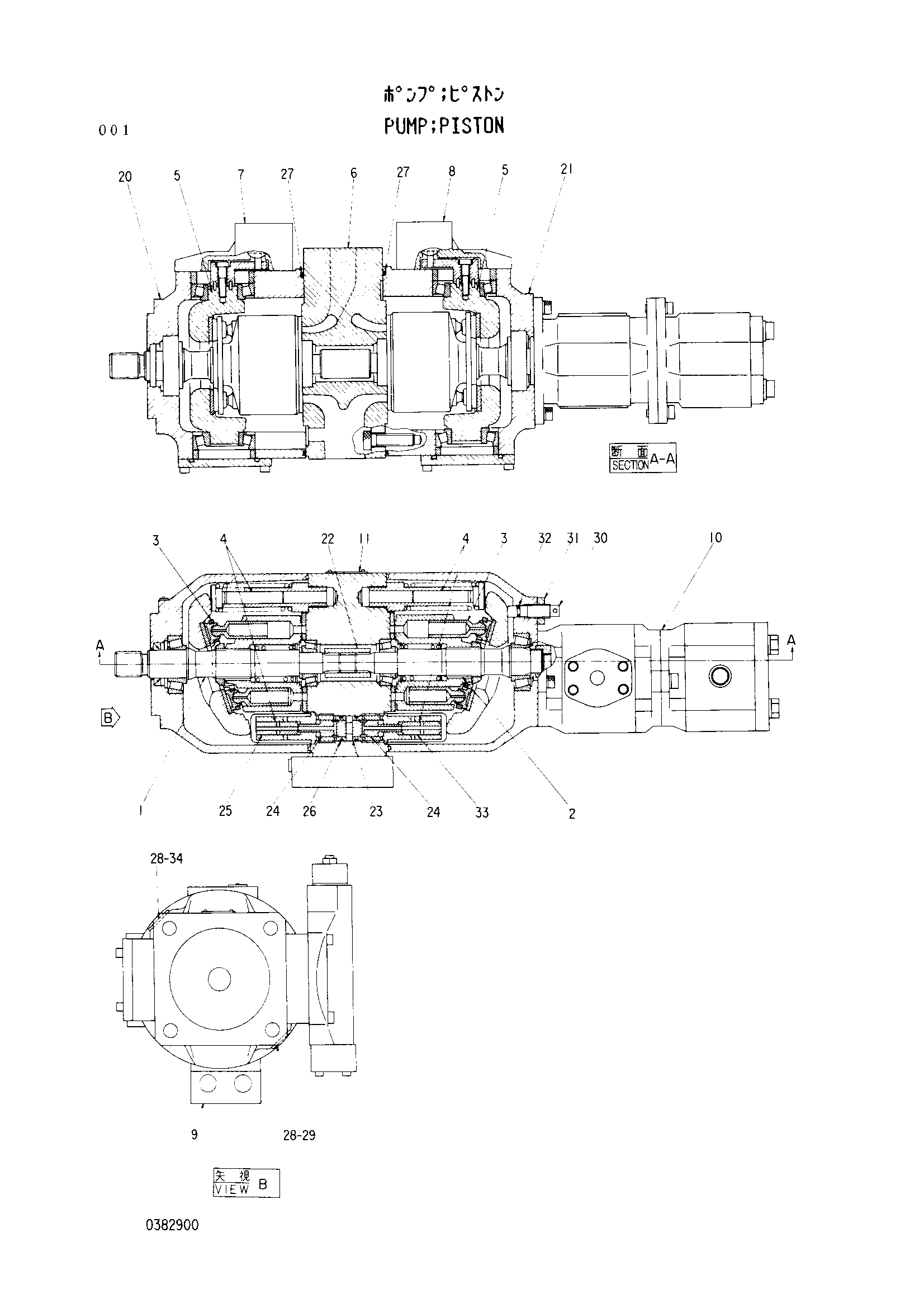Схема Поршень насос HITACHI EX60WD