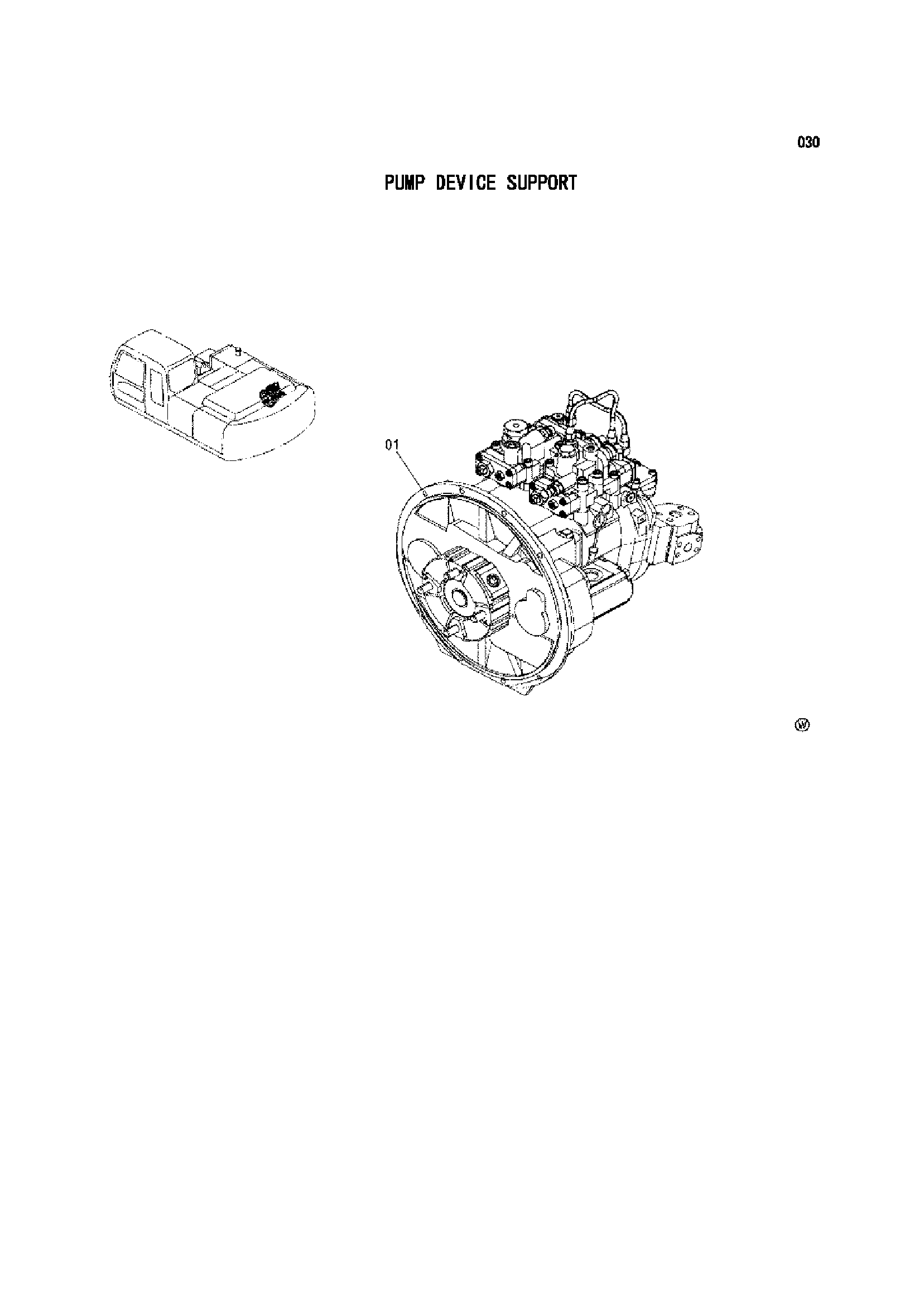 Схема Опора насосного агрегата HITACHI IZX210MF