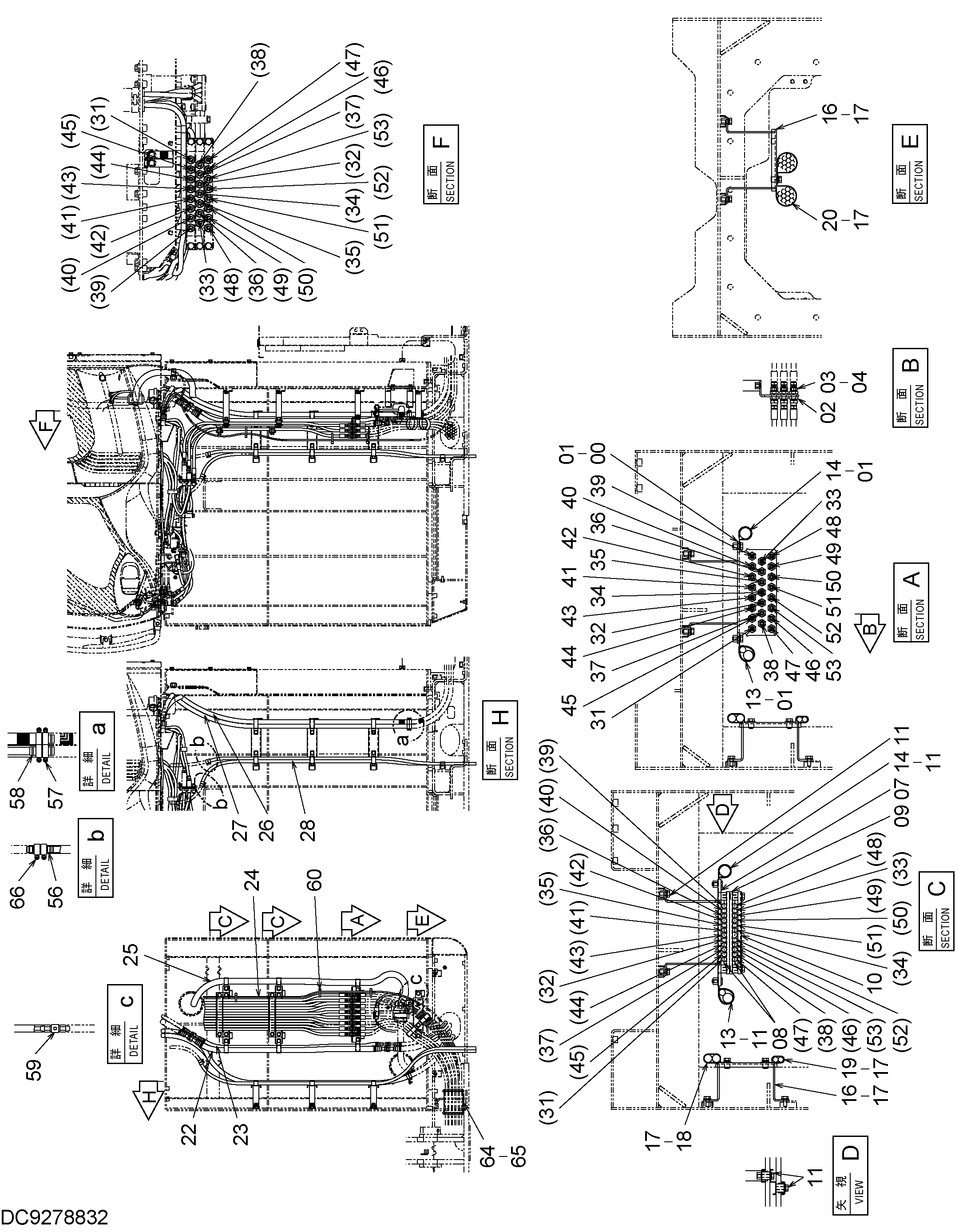 Схема Пилотные гидролинии (1.5m) HITACHI ZX225USR-3
