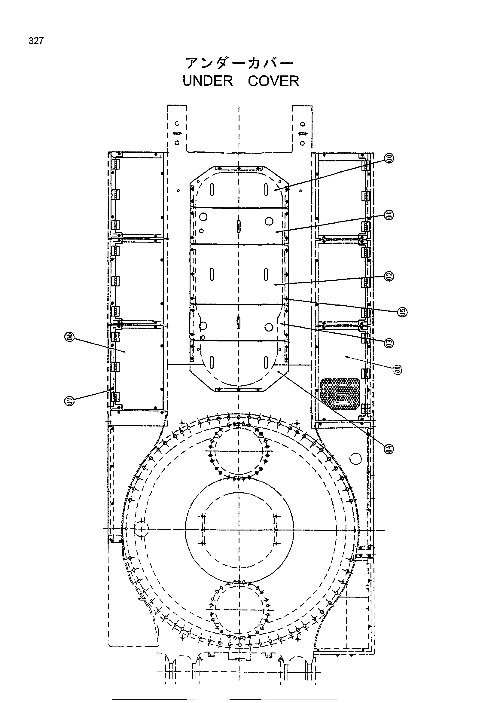 Схема Нижняя защита HITACHI EX1800-3