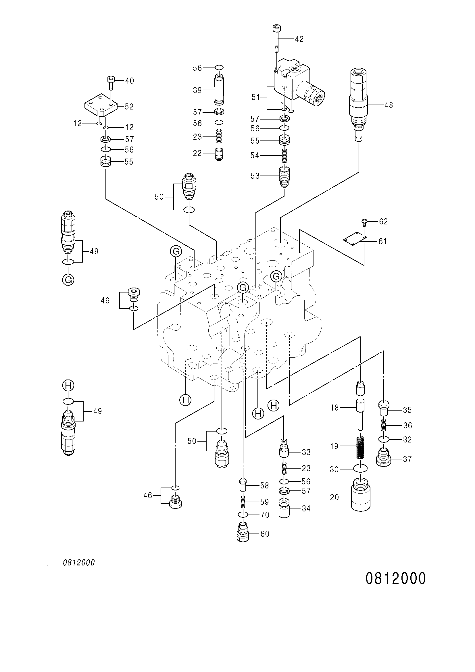 Схема Гидрораспределитель (3/3) HITACHI ZX75US